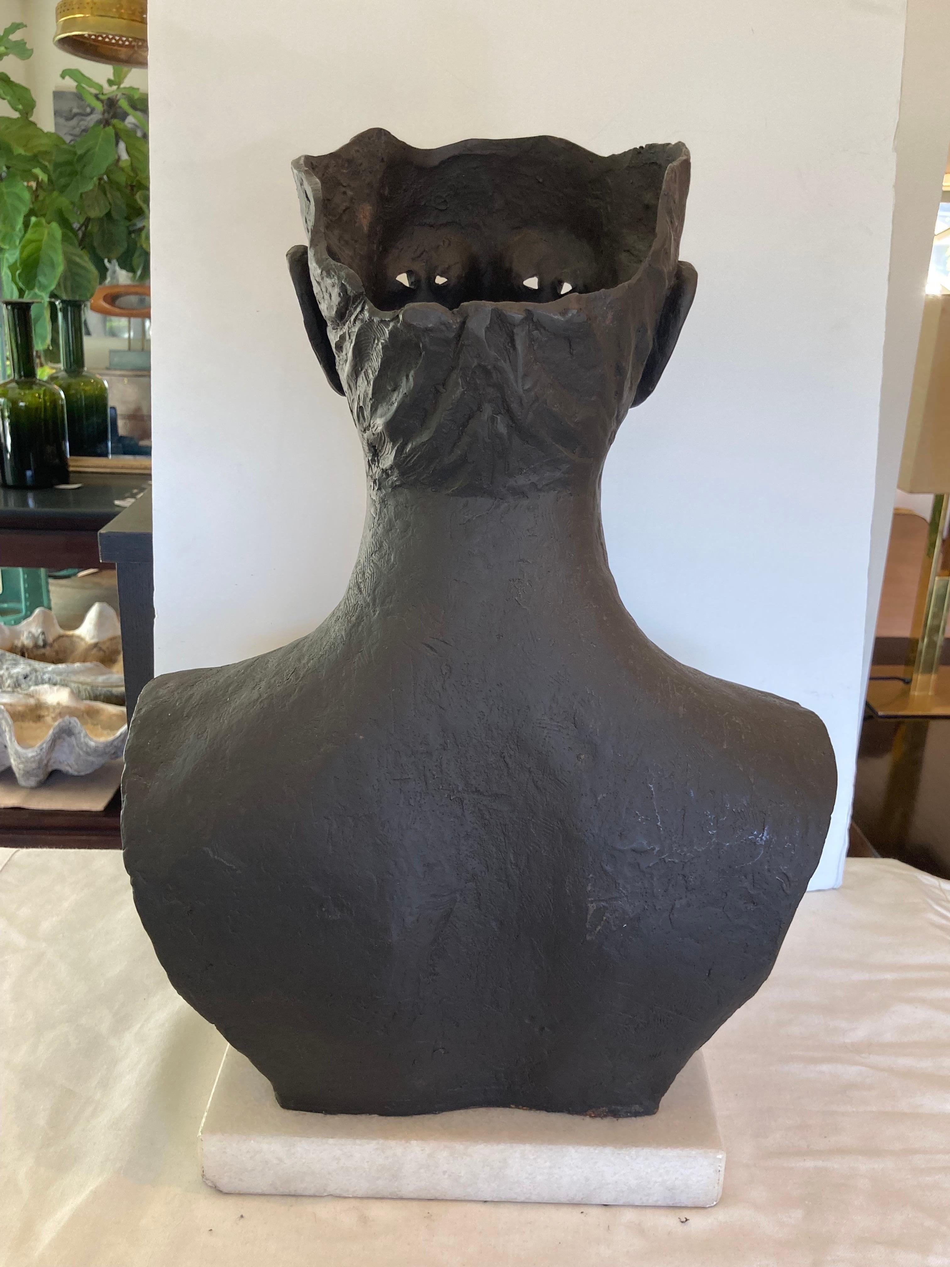 Iron Bust Sculpture In Good Condition For Sale In East Hampton, NY