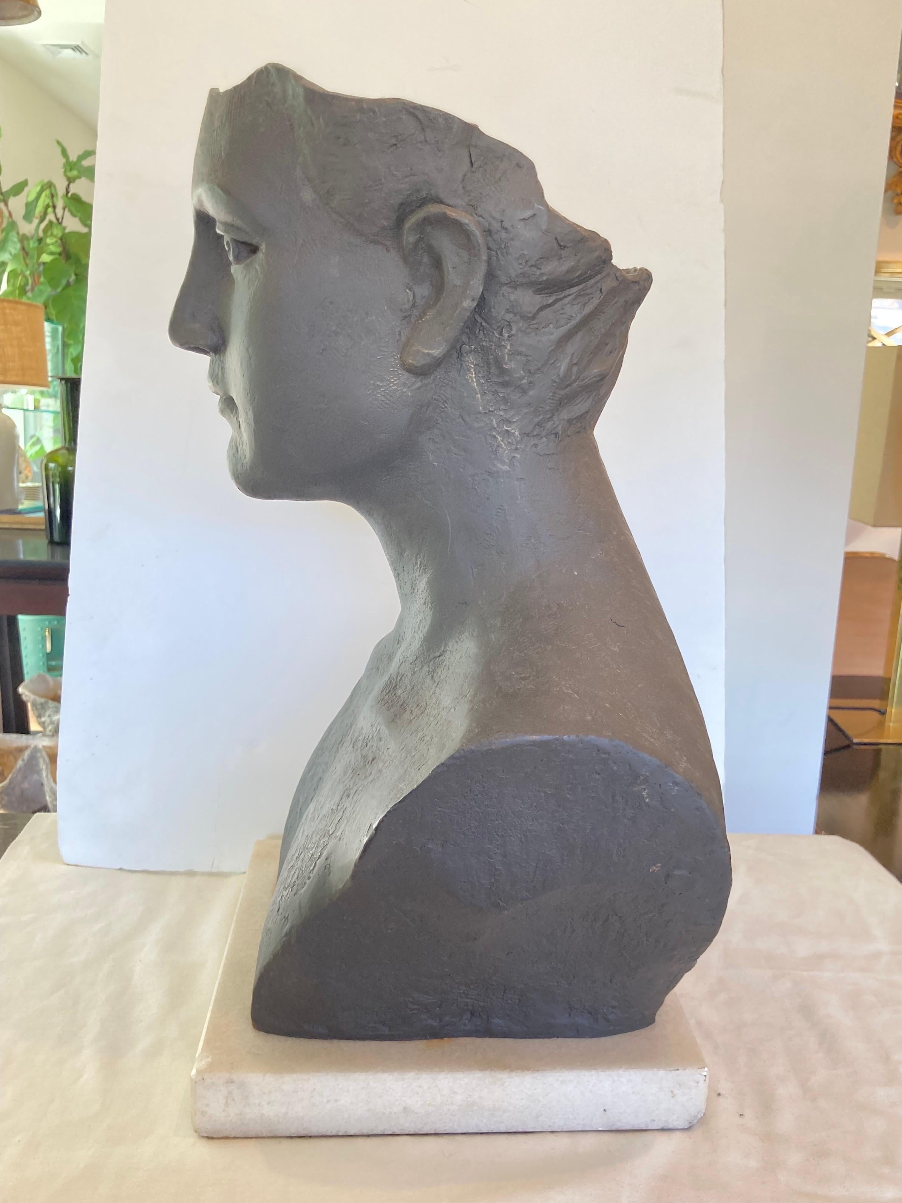20th Century Iron Bust Sculpture For Sale