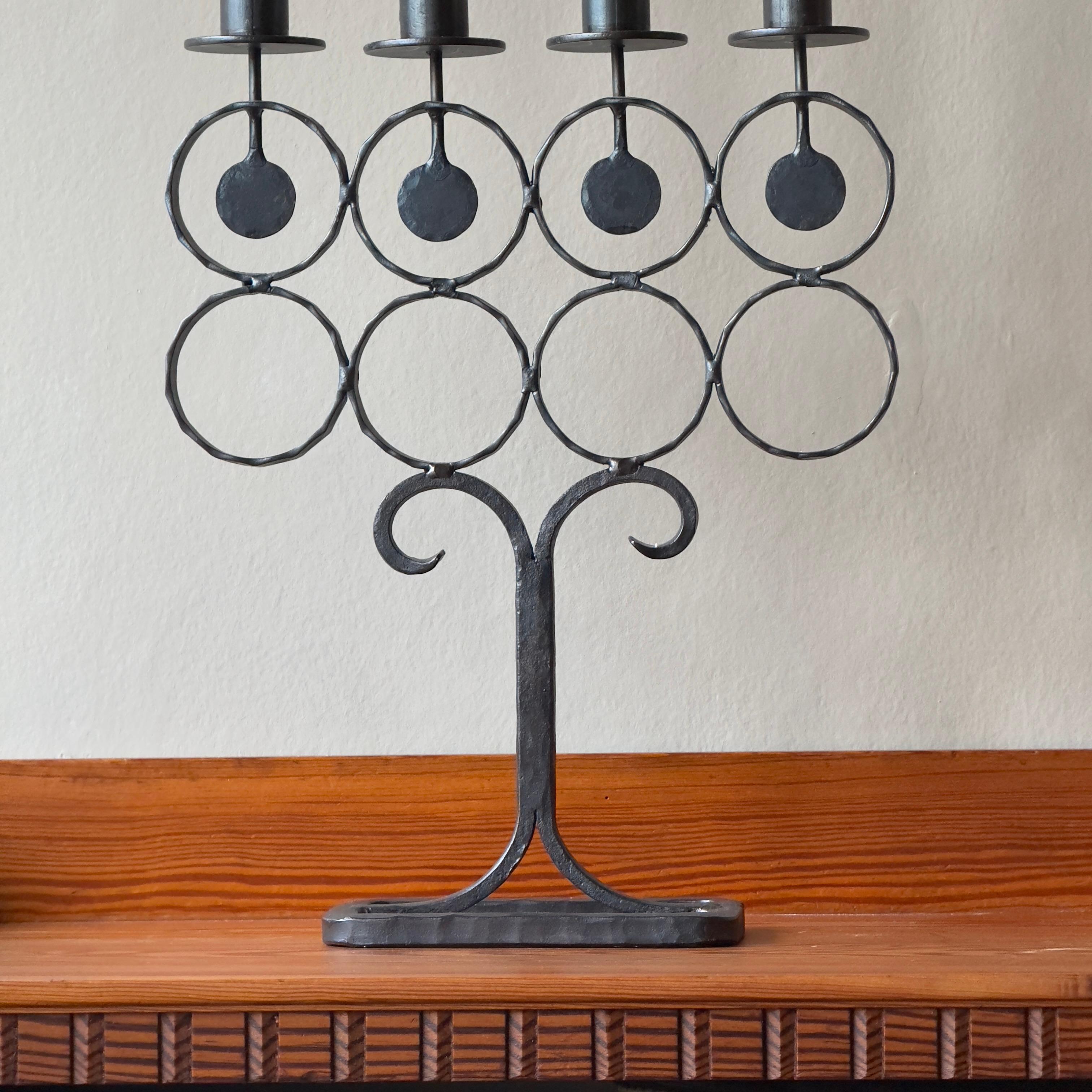 Candelabro in ferro di Bertil Vallien per Bode Smide, anni '60 in vendita 3
