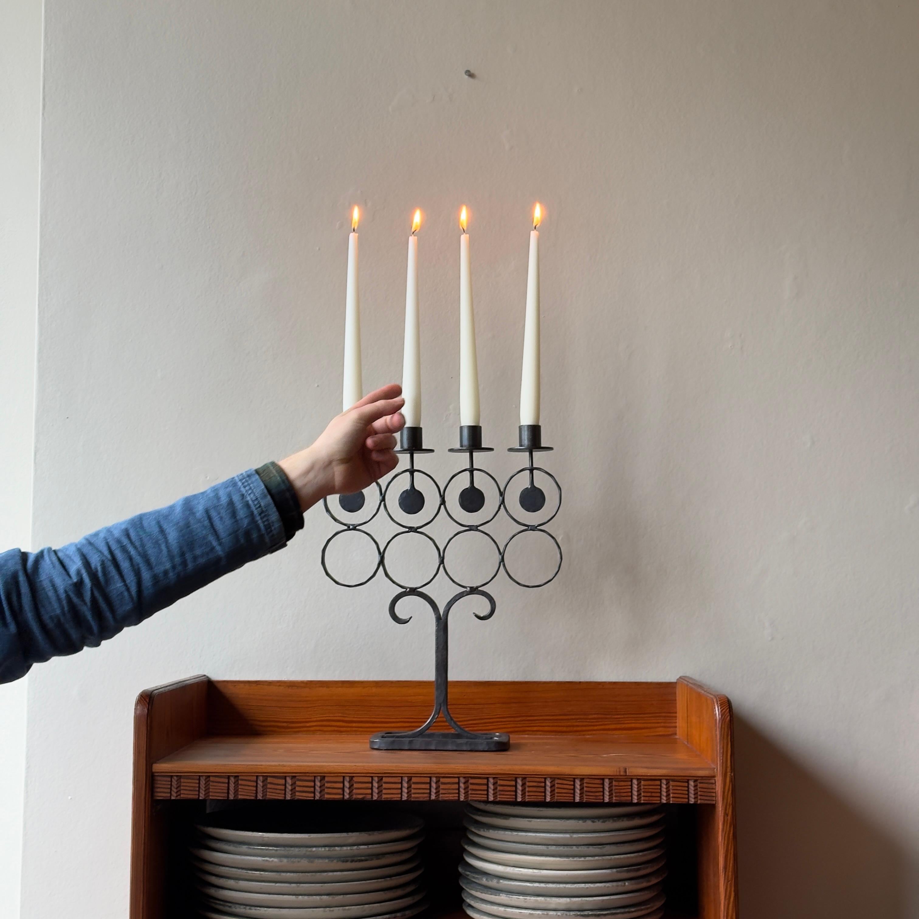 Candelabro in ferro di Bertil Vallien per Bode Smide, anni '60 in vendita 5