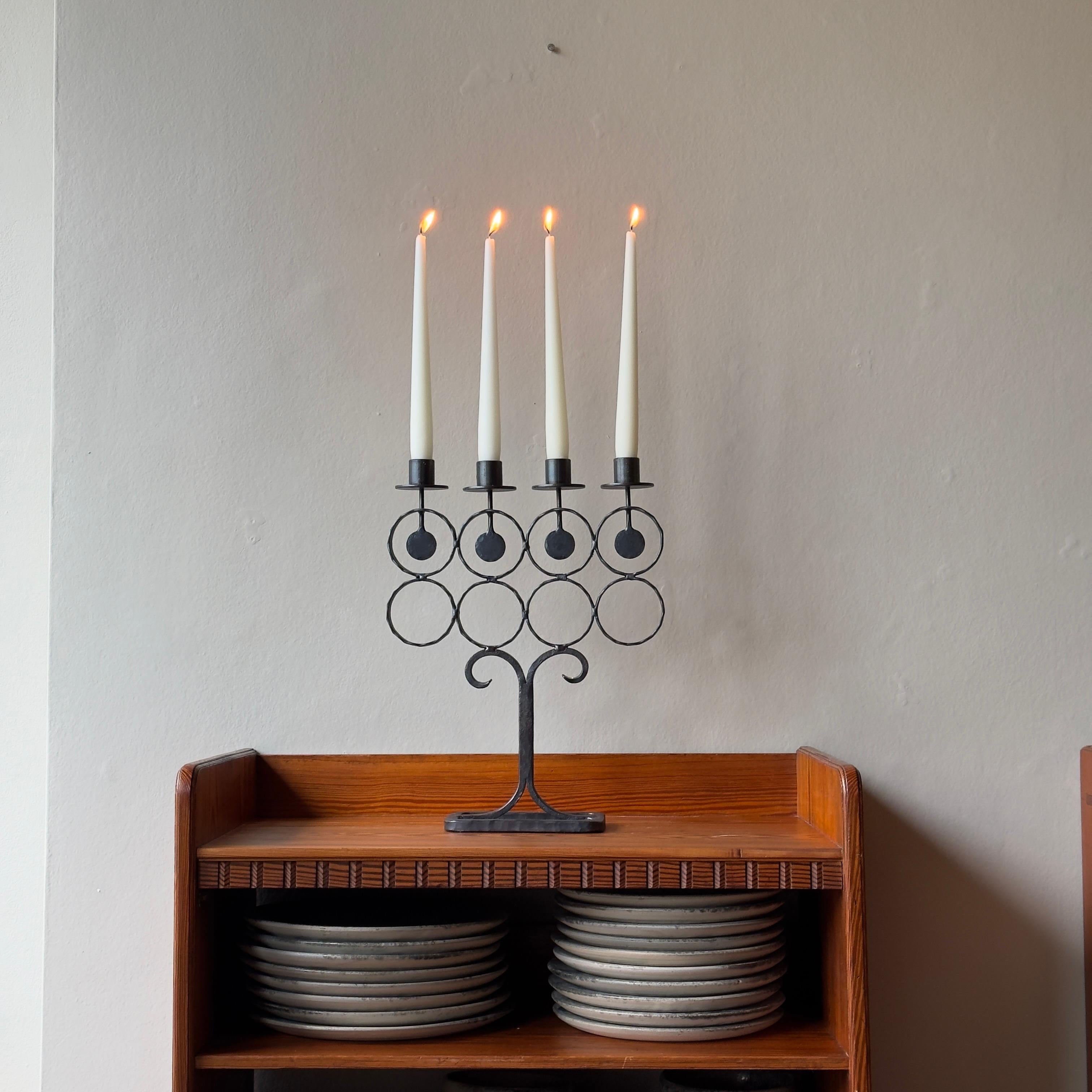 Candelabro in ferro di Bertil Vallien per Bode Smide, anni '60 In condizioni buone in vendita a London, GB