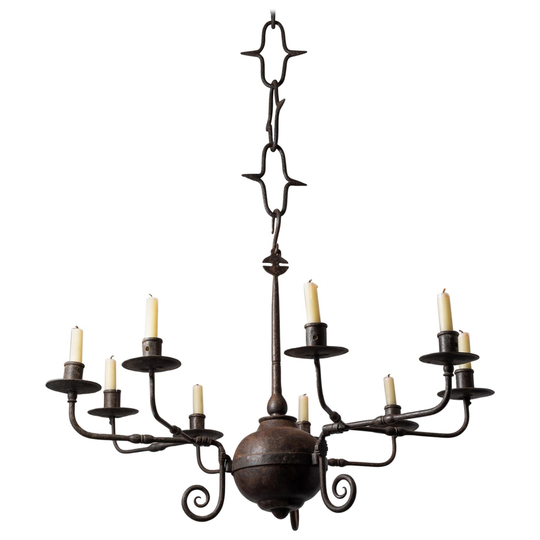 Iron Candle Chandeliers at 1stDibs
