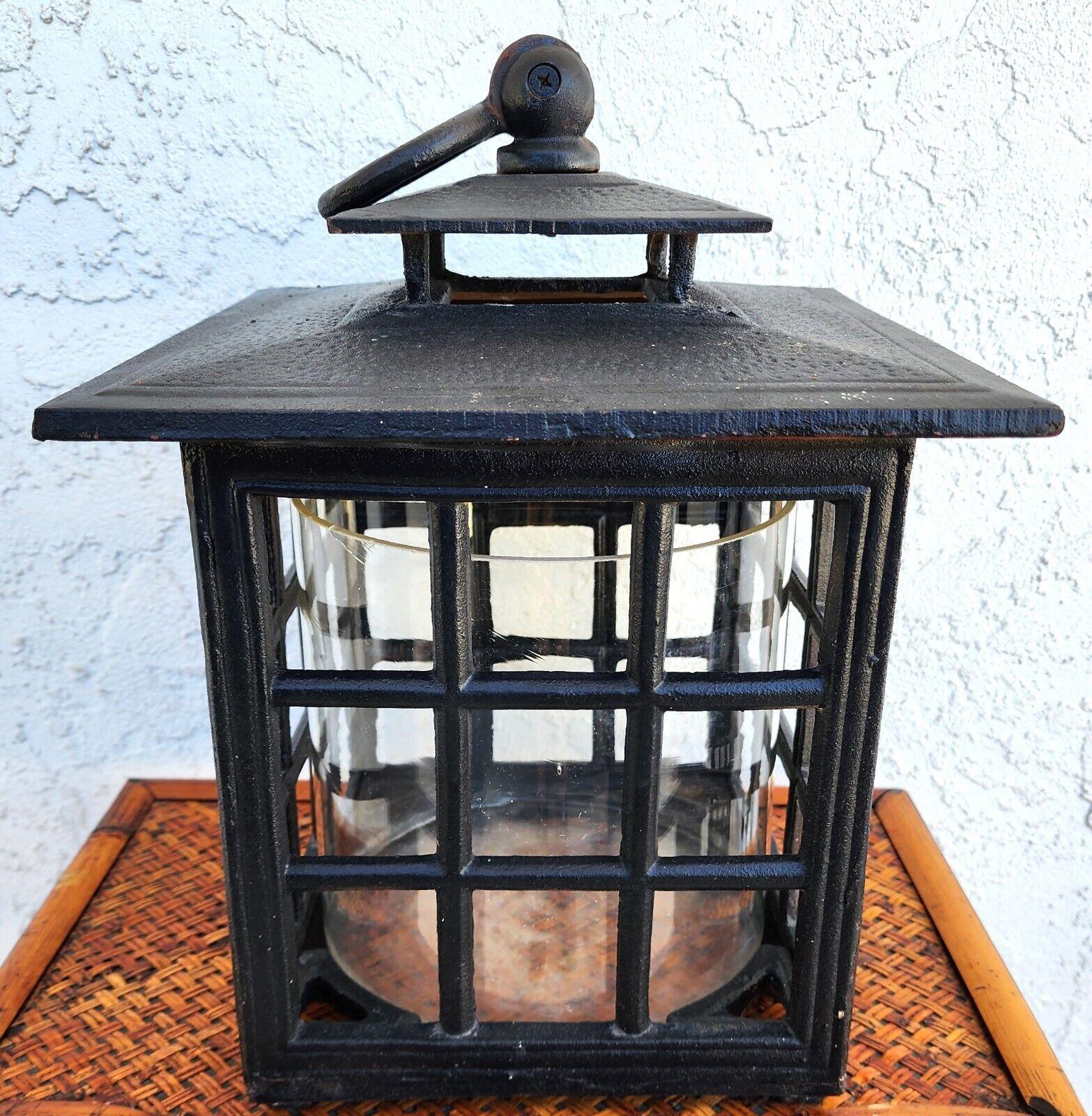 Iron Candle Lantern Mid Century Huge 30 Pounds For Sale 6