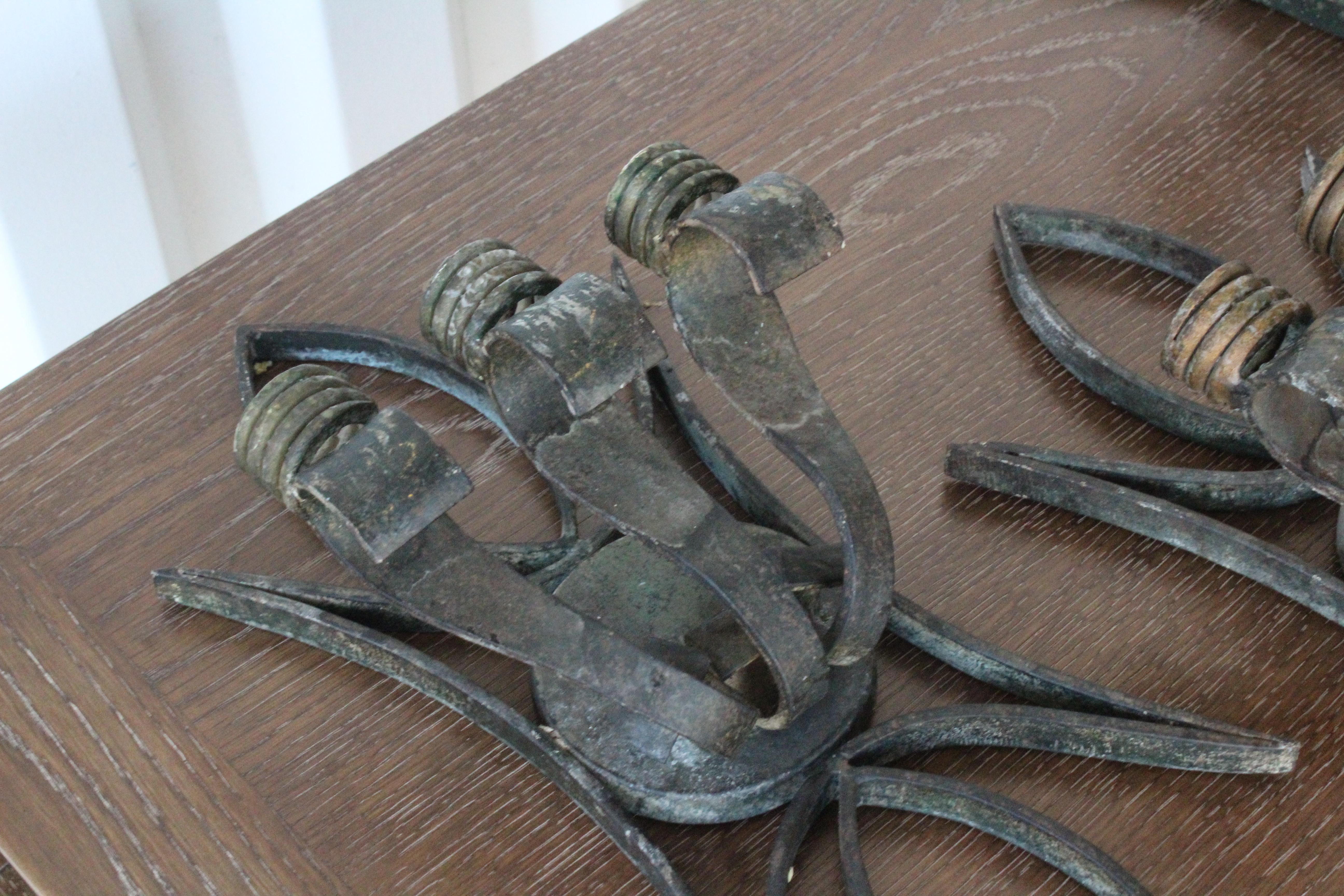 Iron Candle Sconces, Sold as Pair, France, 1950s 2