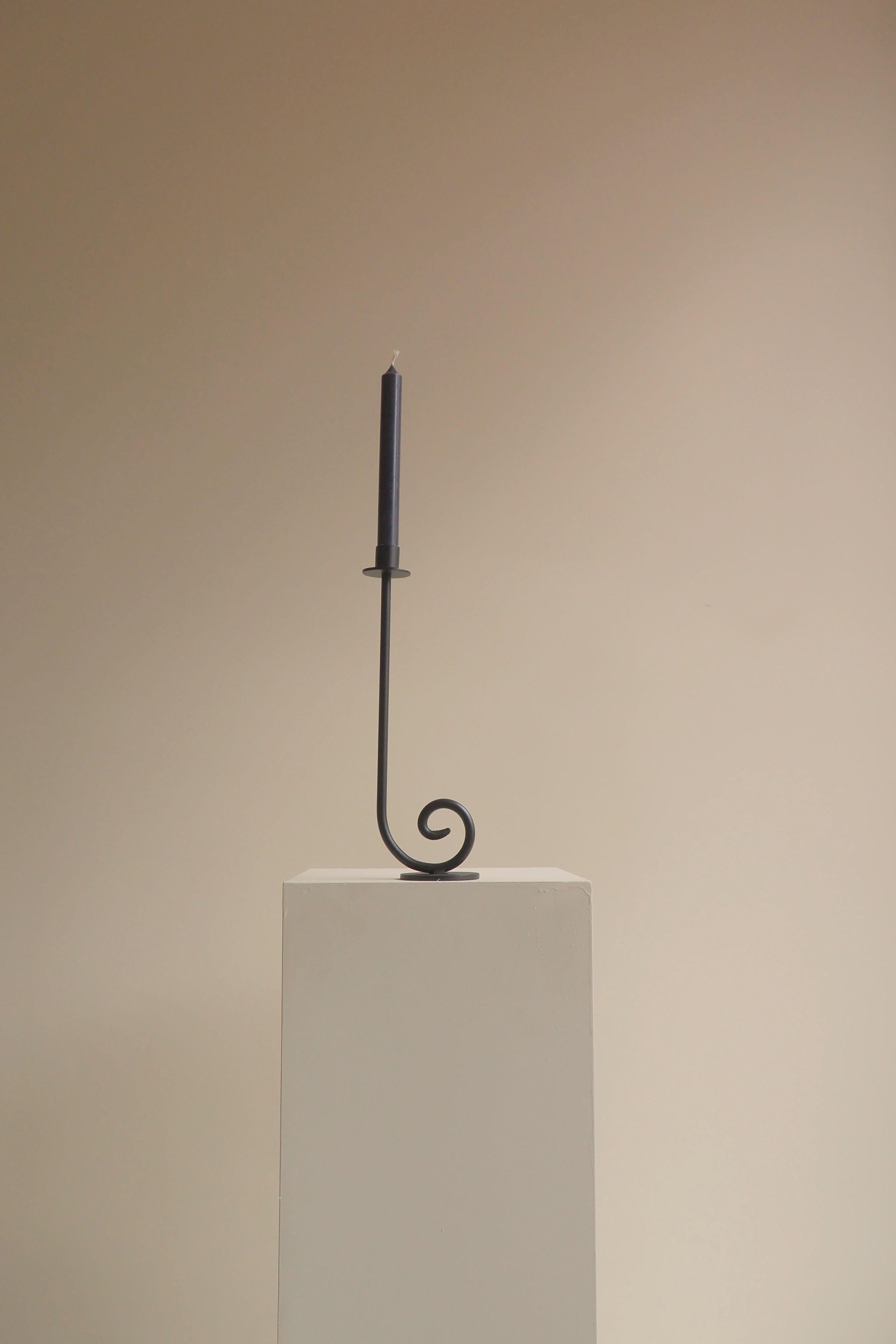 Spanish Iron Candlestick - Curve For Sale