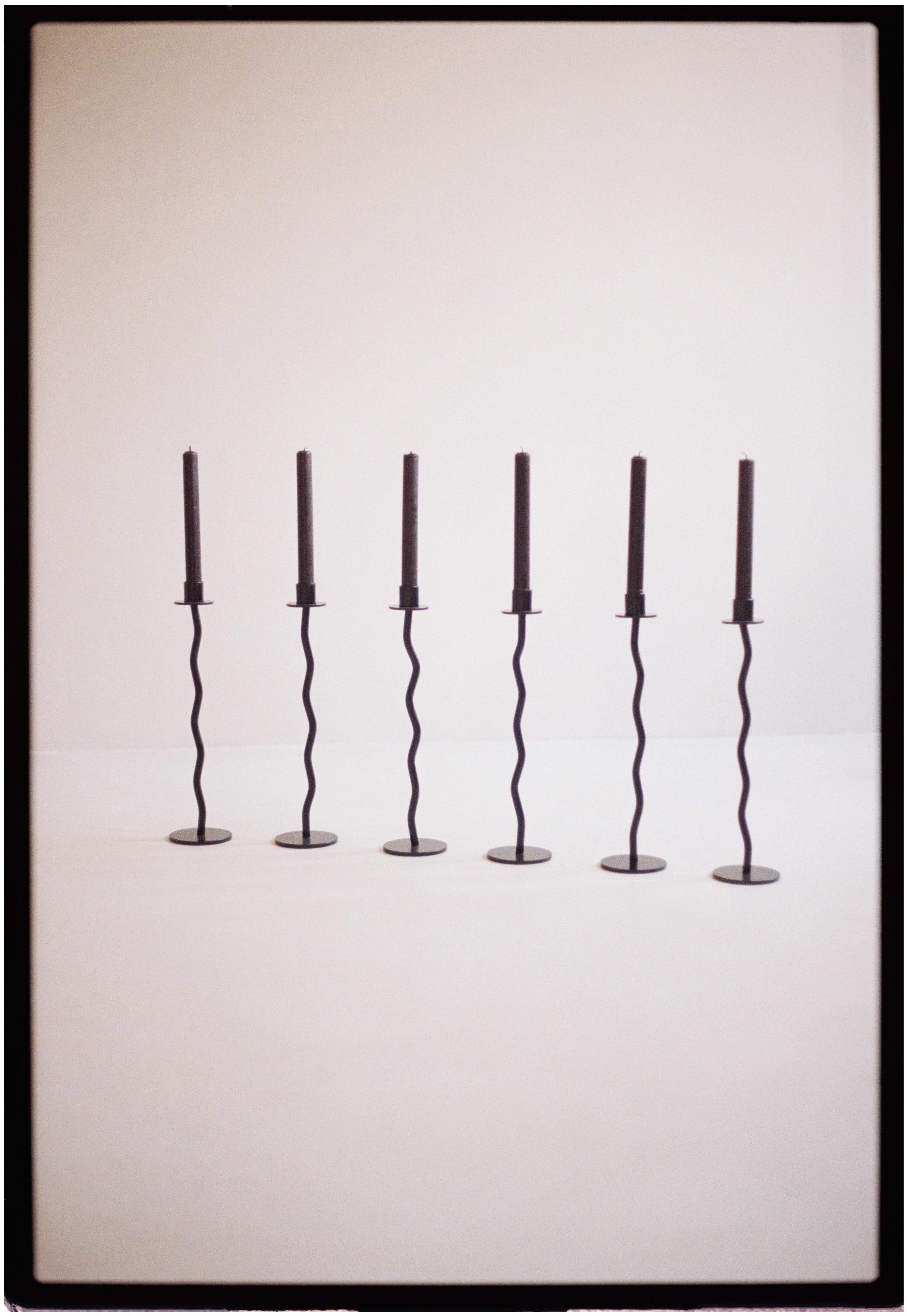 Metalwork Iron Candlestick - Curve For Sale