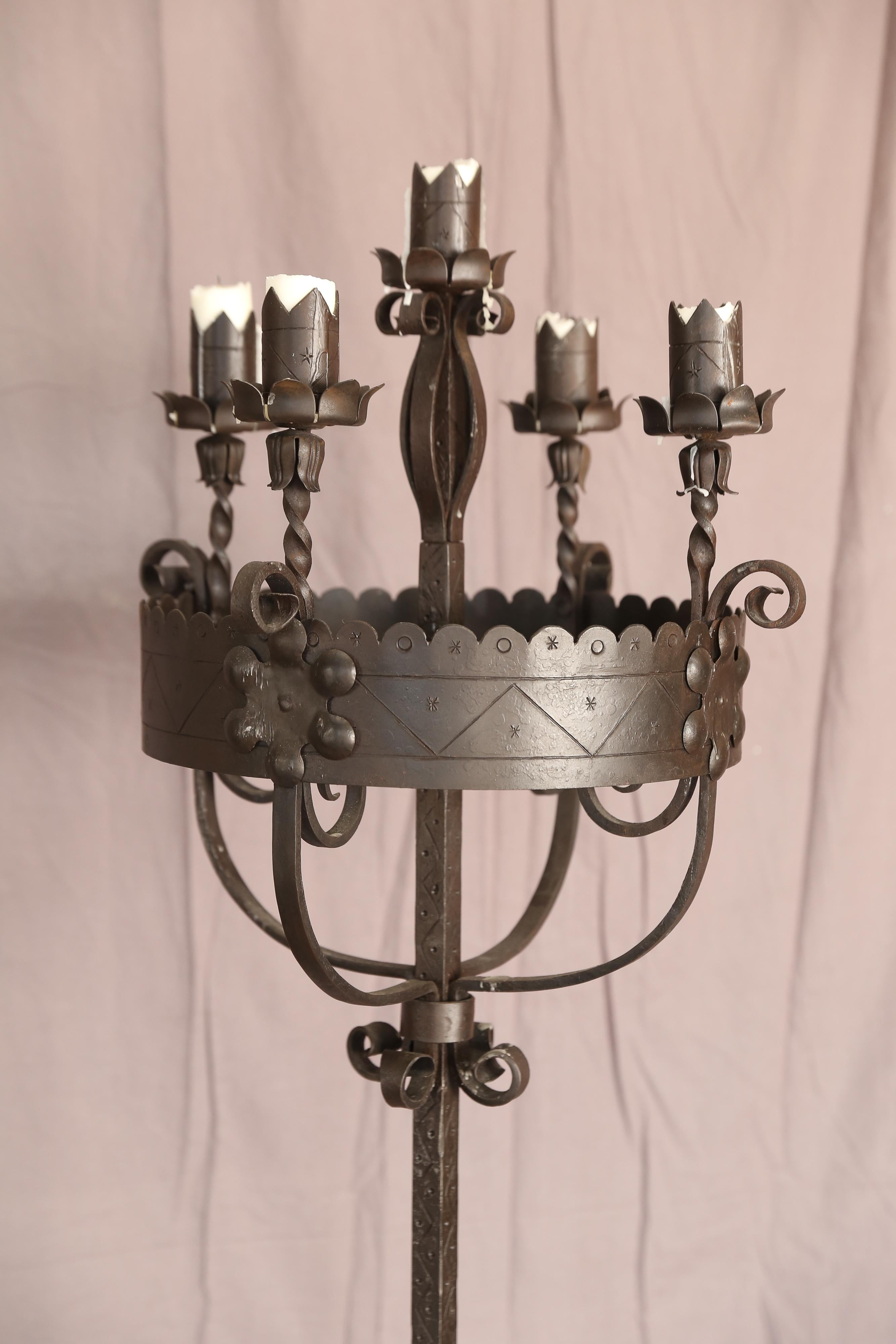Replica of a 19th century French iron candlestick.