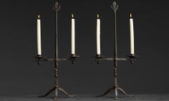 Iron Candlesticks, France circa 1950