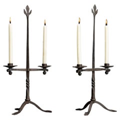 Iron Candlesticks, France circa 1950