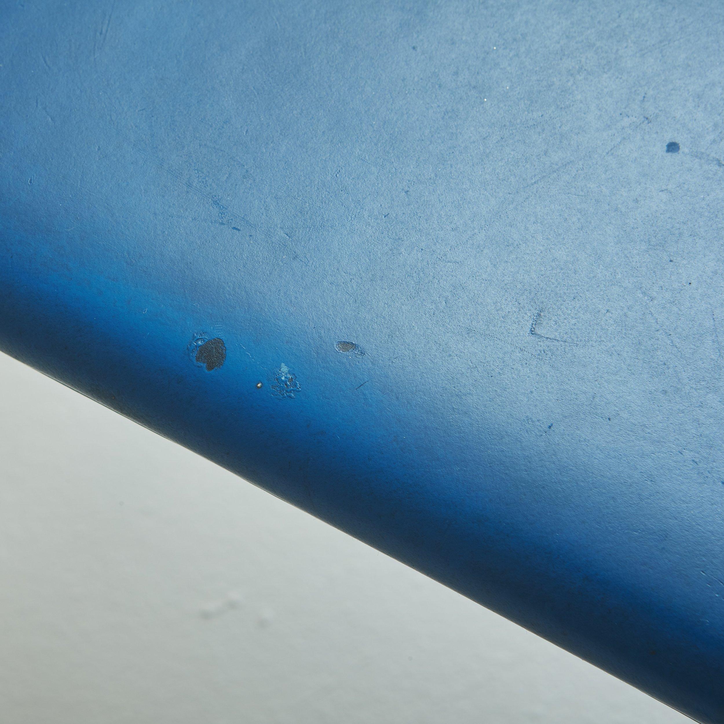Late 20th Century Iron ‘Carrè VI’ Chair in Blue Leather by Fly Line, Italy 1990s - 6 Available