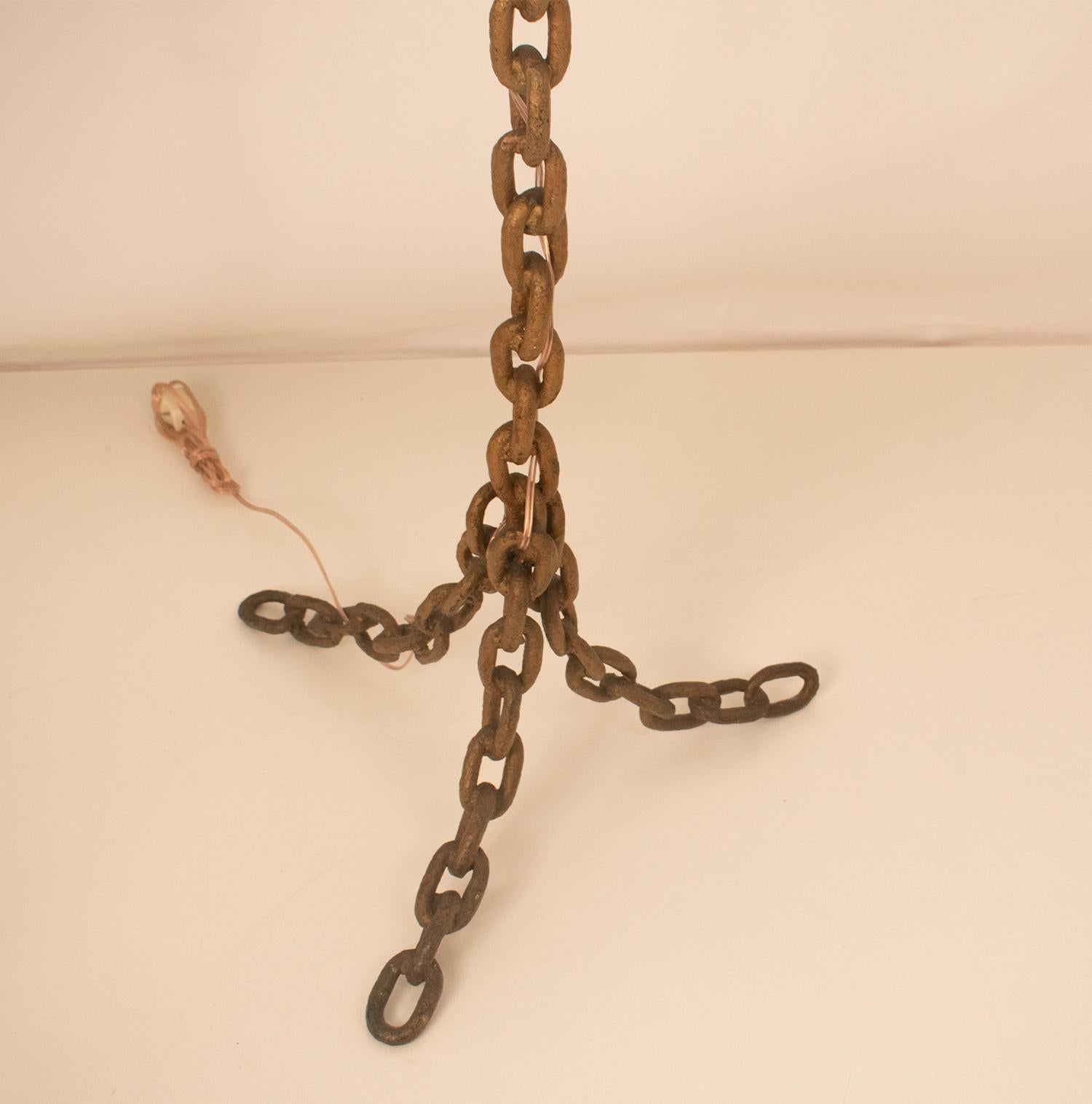 Mid-20th Century Iron Chain Link Floor Lamp in the Style of Franz West, Spain, 1960's