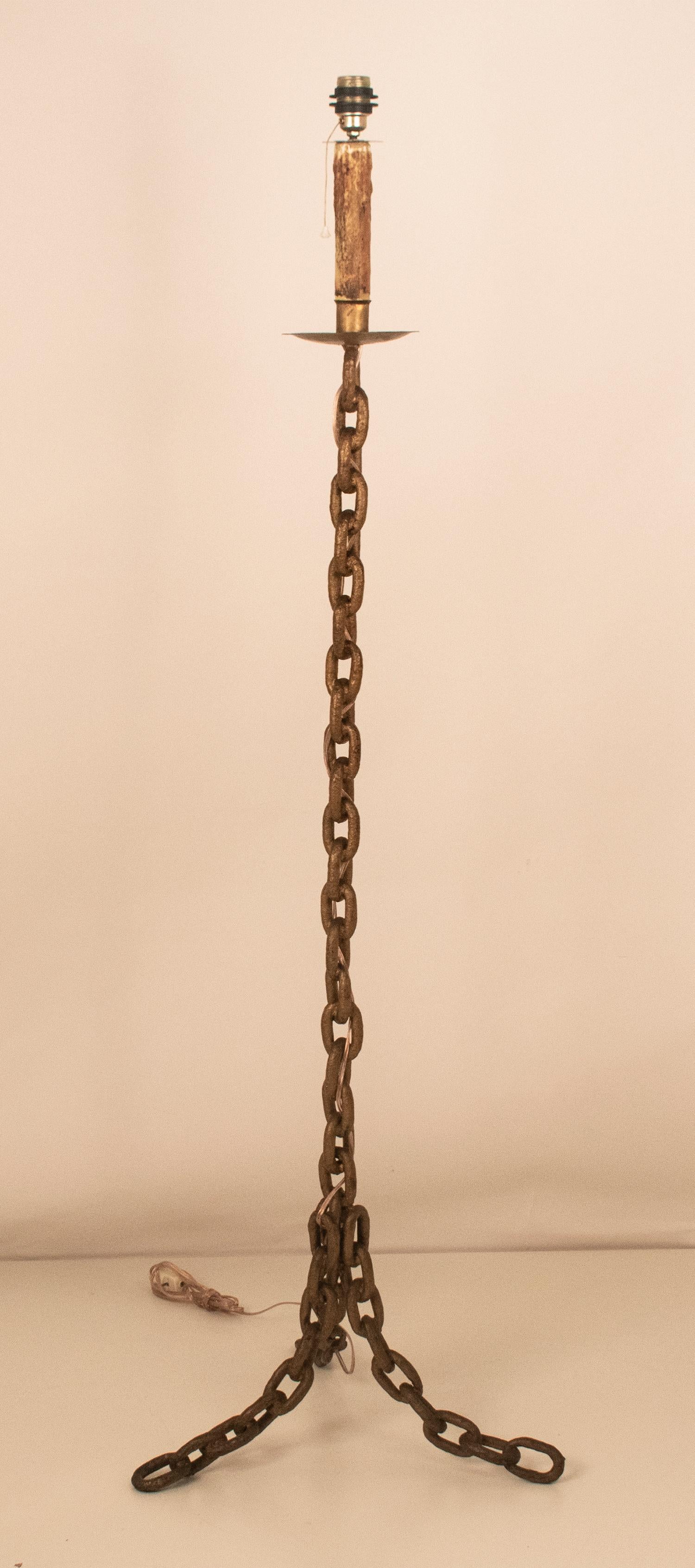Iron Chain Link Floor Lamp in the Style of Franz West, Spain, 1960's 1
