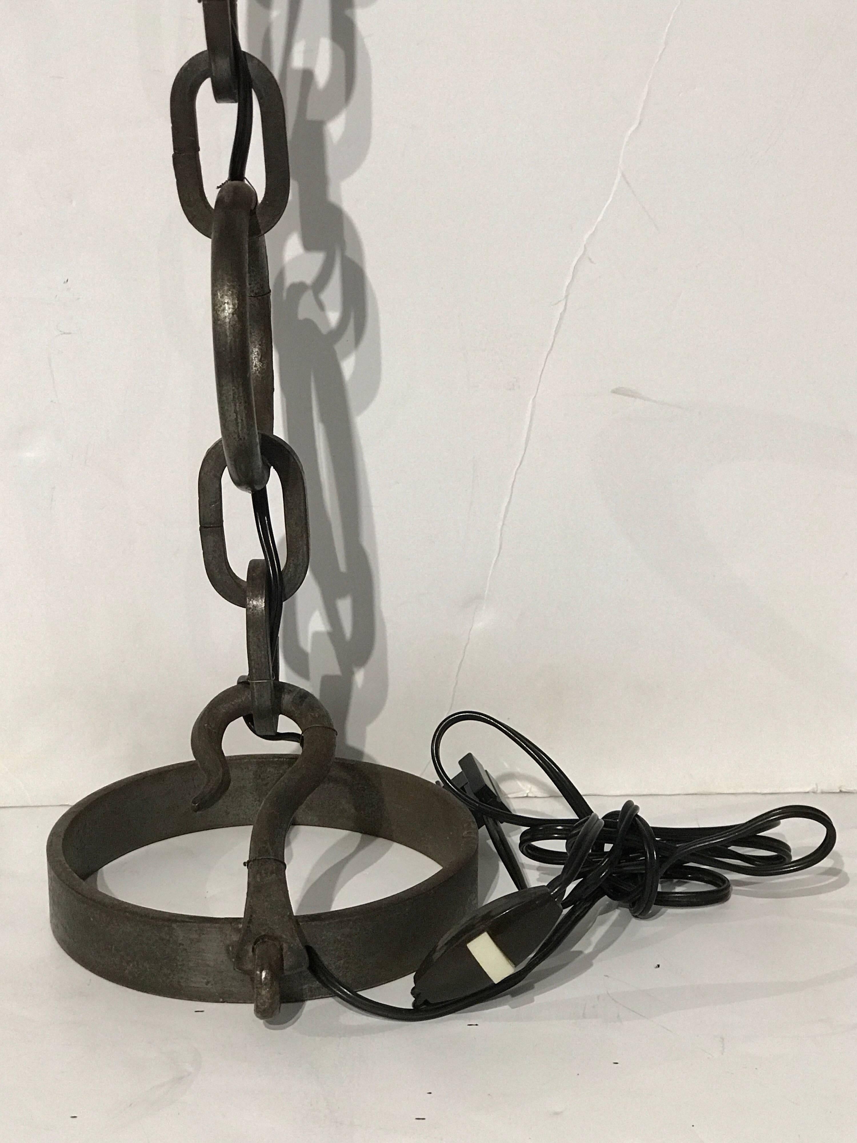 Iron Chain Link Lamp by Jacques Adnet 8