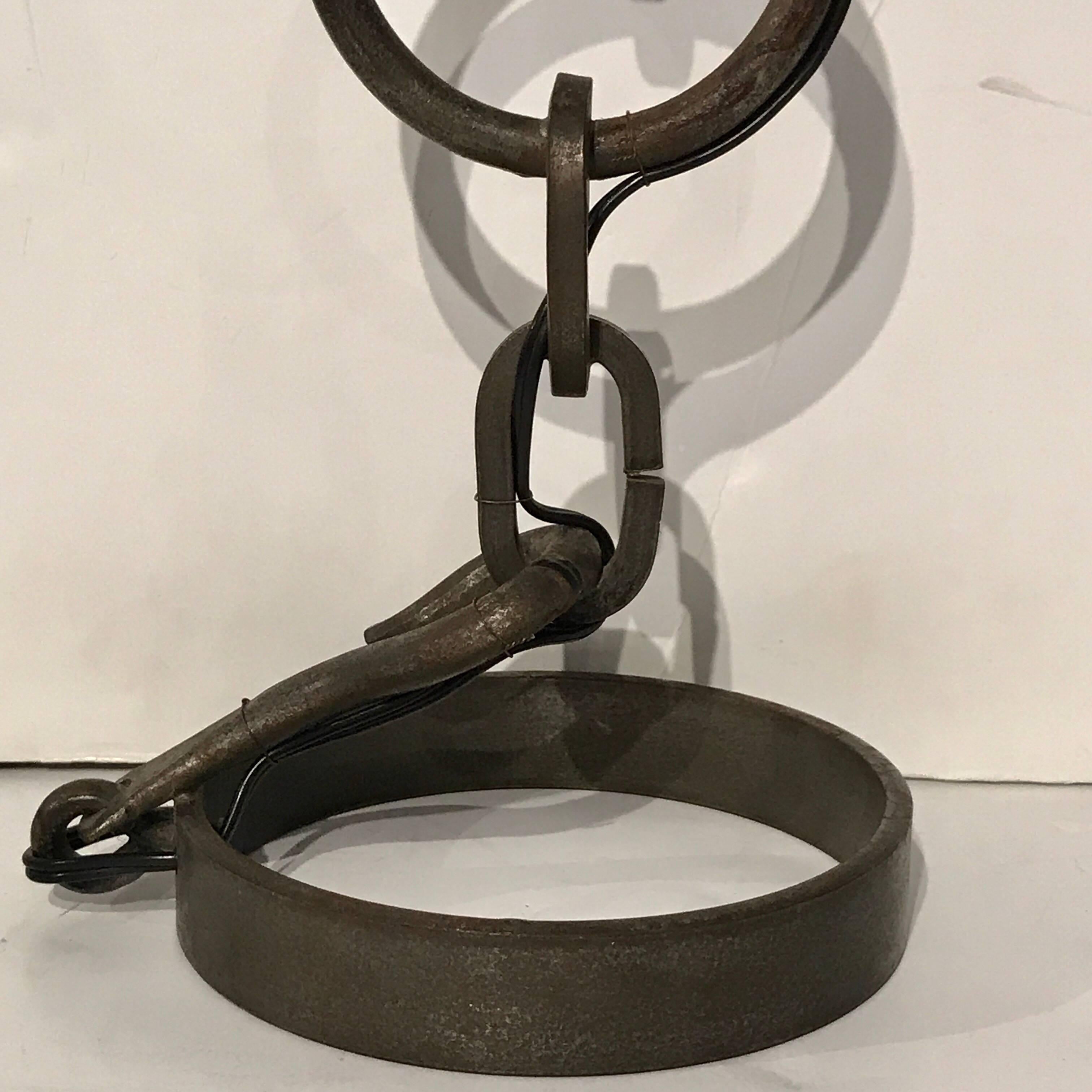 Iron Chain Link Lamp by Jacques Adnet 12