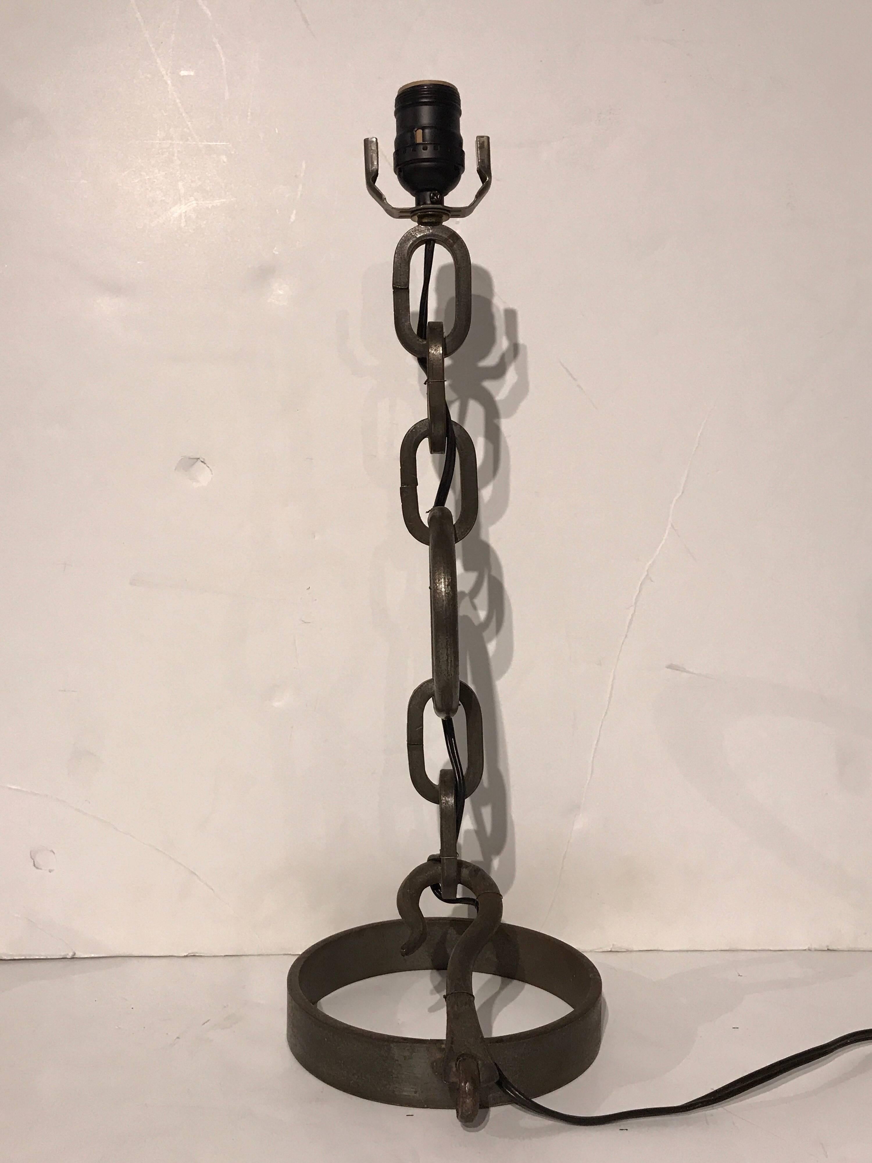 Modern Iron Chain Link Lamp by Jacques Adnet
