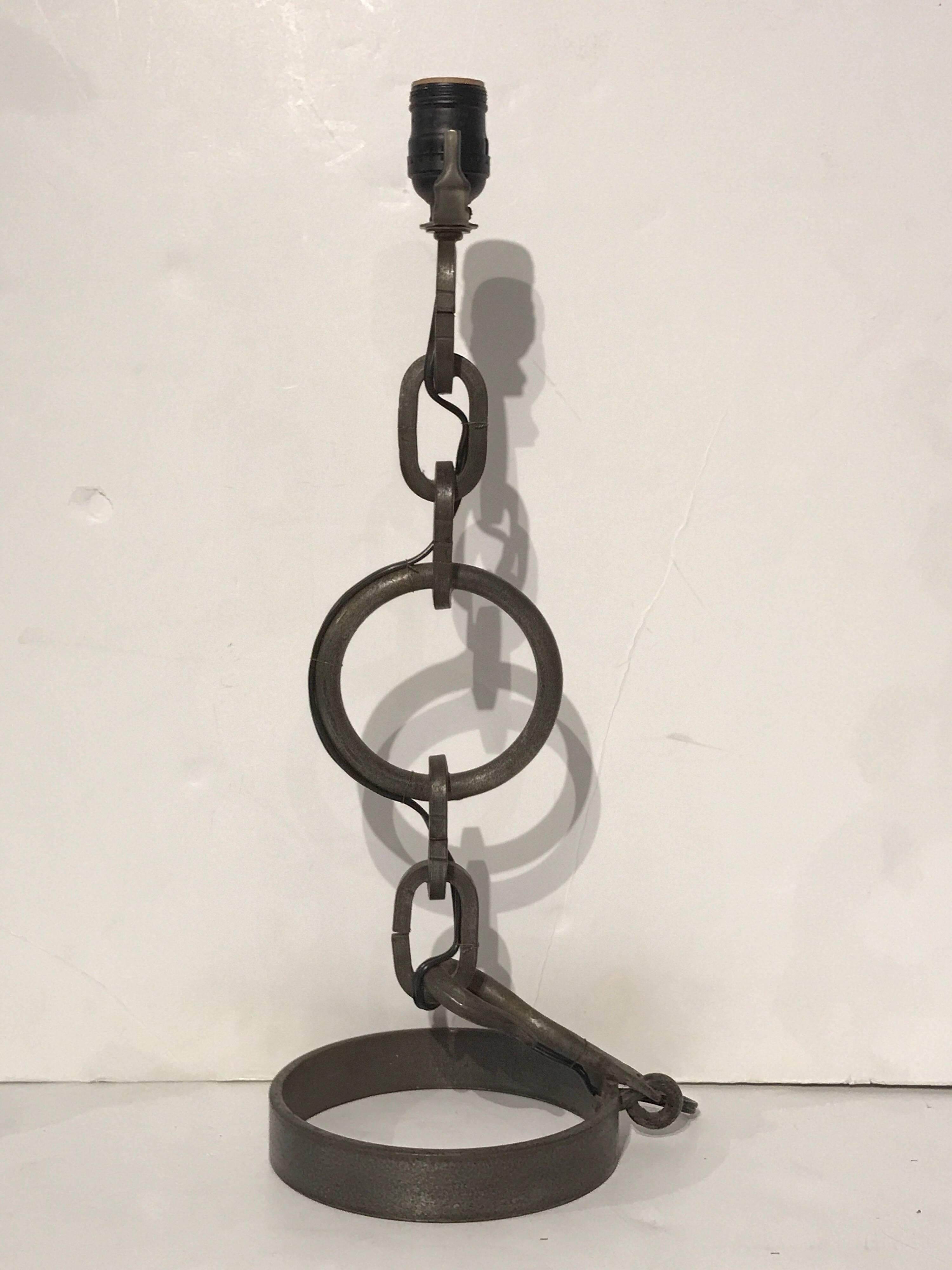20th Century Iron Chain Link Lamp by Jacques Adnet