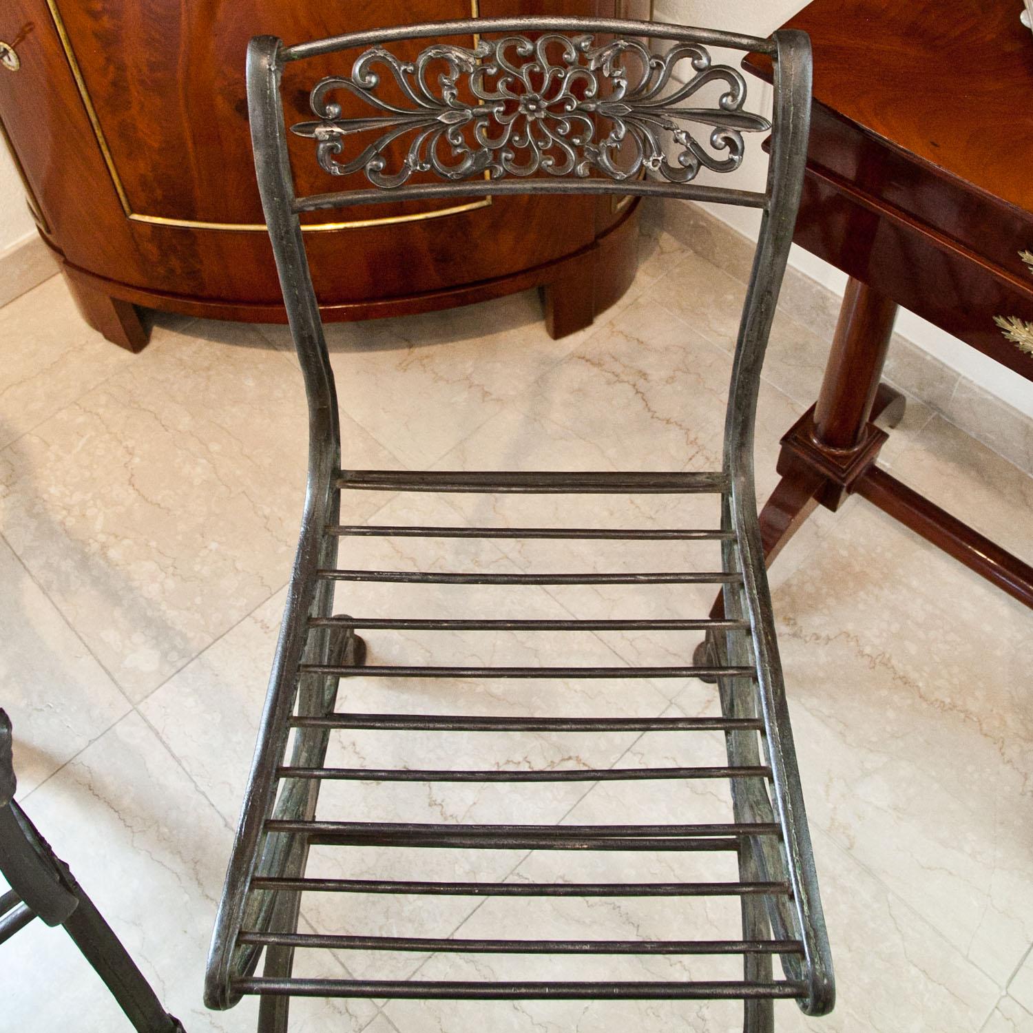 Neoclassical Iron Chair, After a Design by Karl Friedrich Schinkel, Mid-19th Century