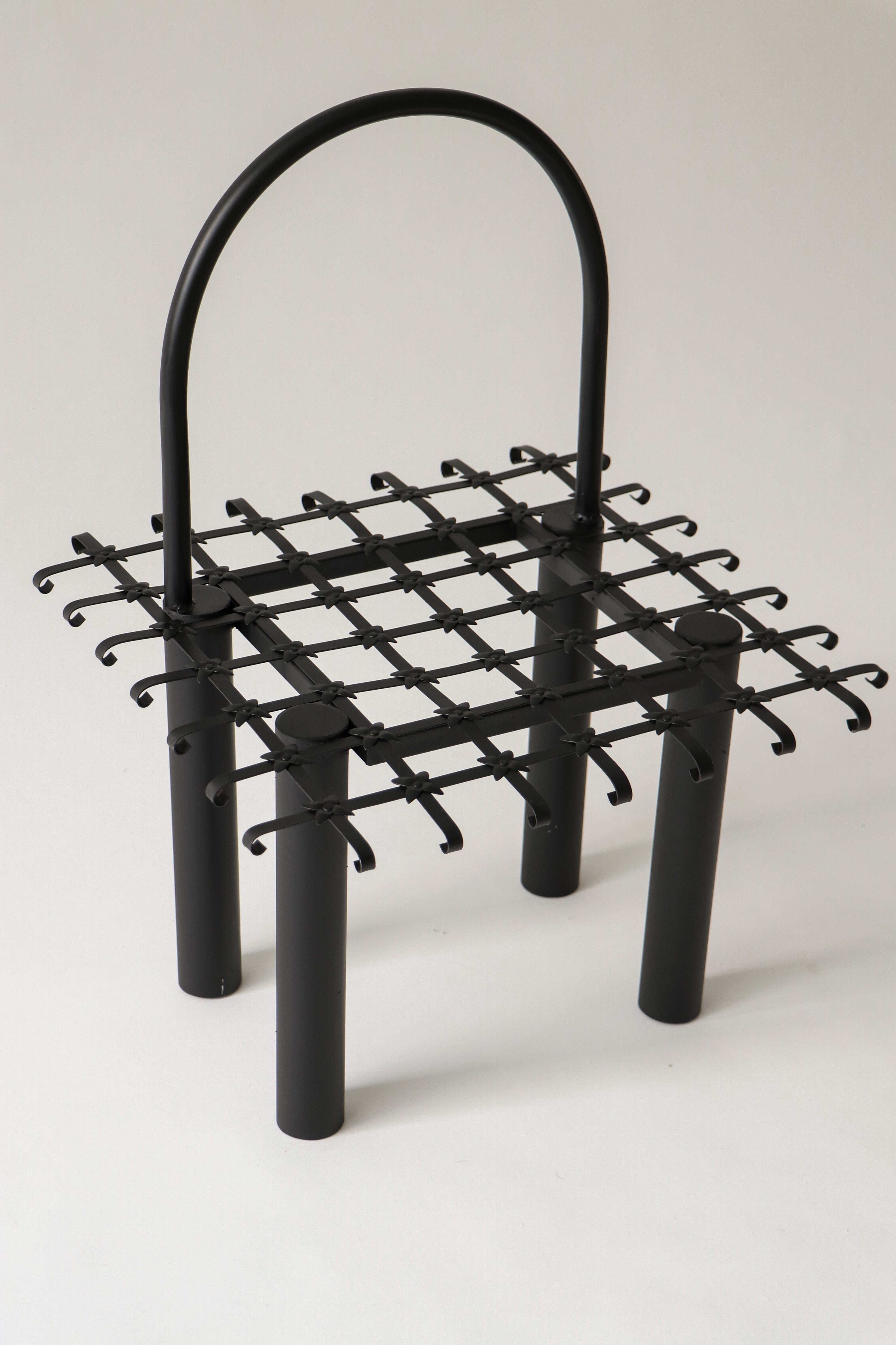 Forged Iron Chair Black For Sale