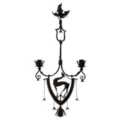 Iron chandelier Carlo Riccarda circa 1920 Italy