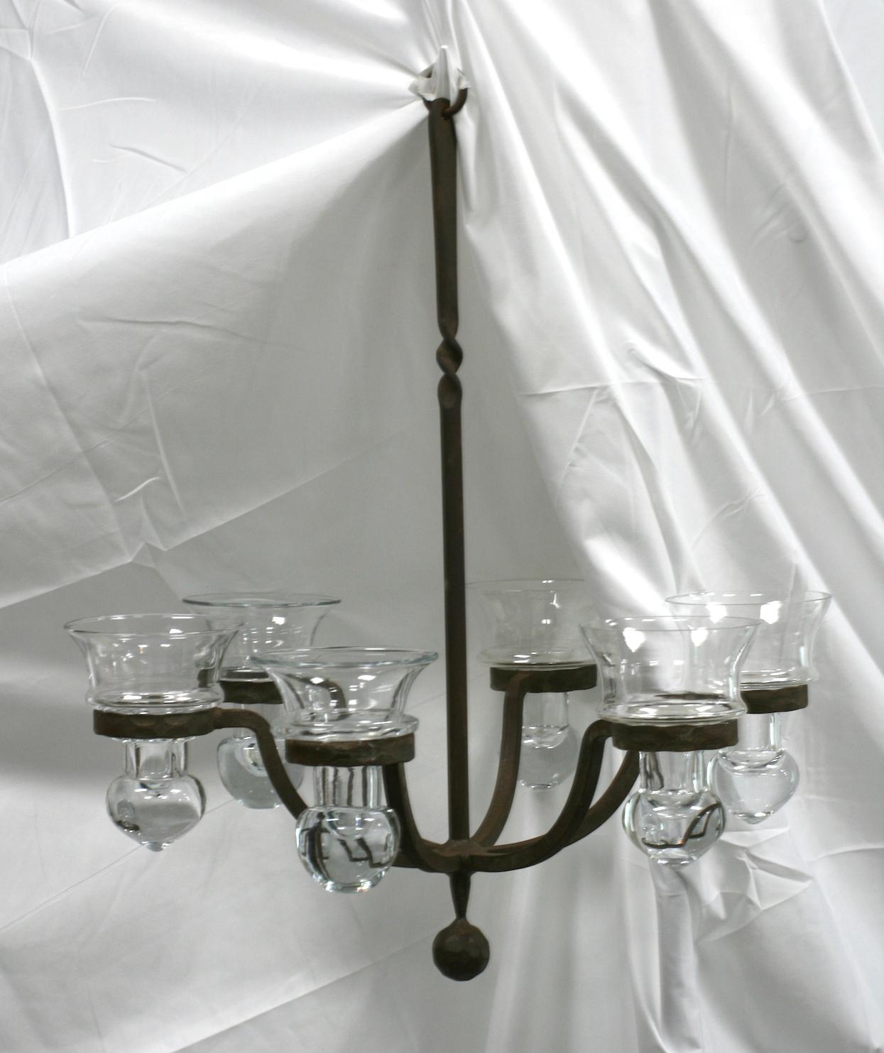 Late 20th Century Iron Chandelier for Air Ferns or Votives For Sale