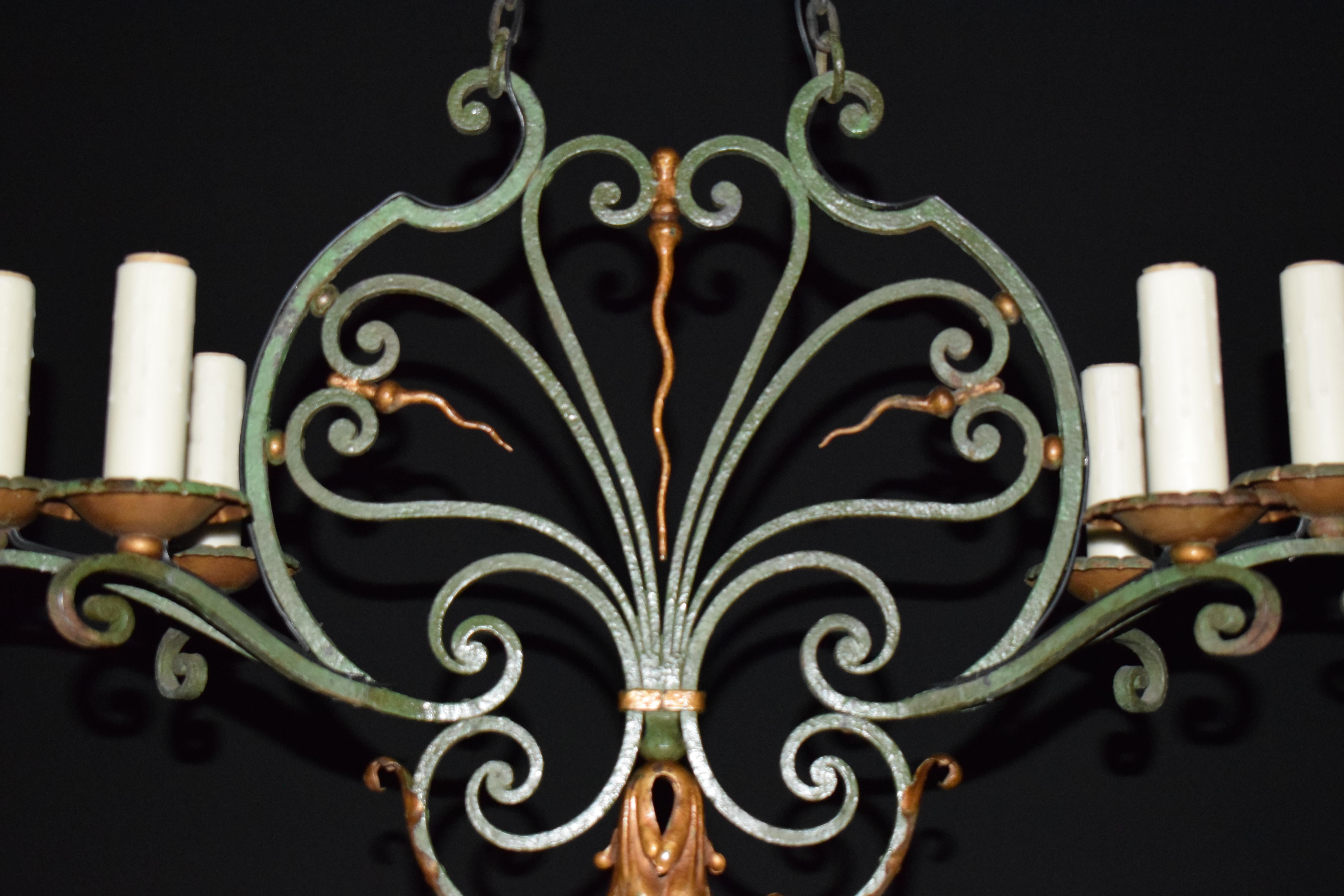 French Iron Chandelier For Sale