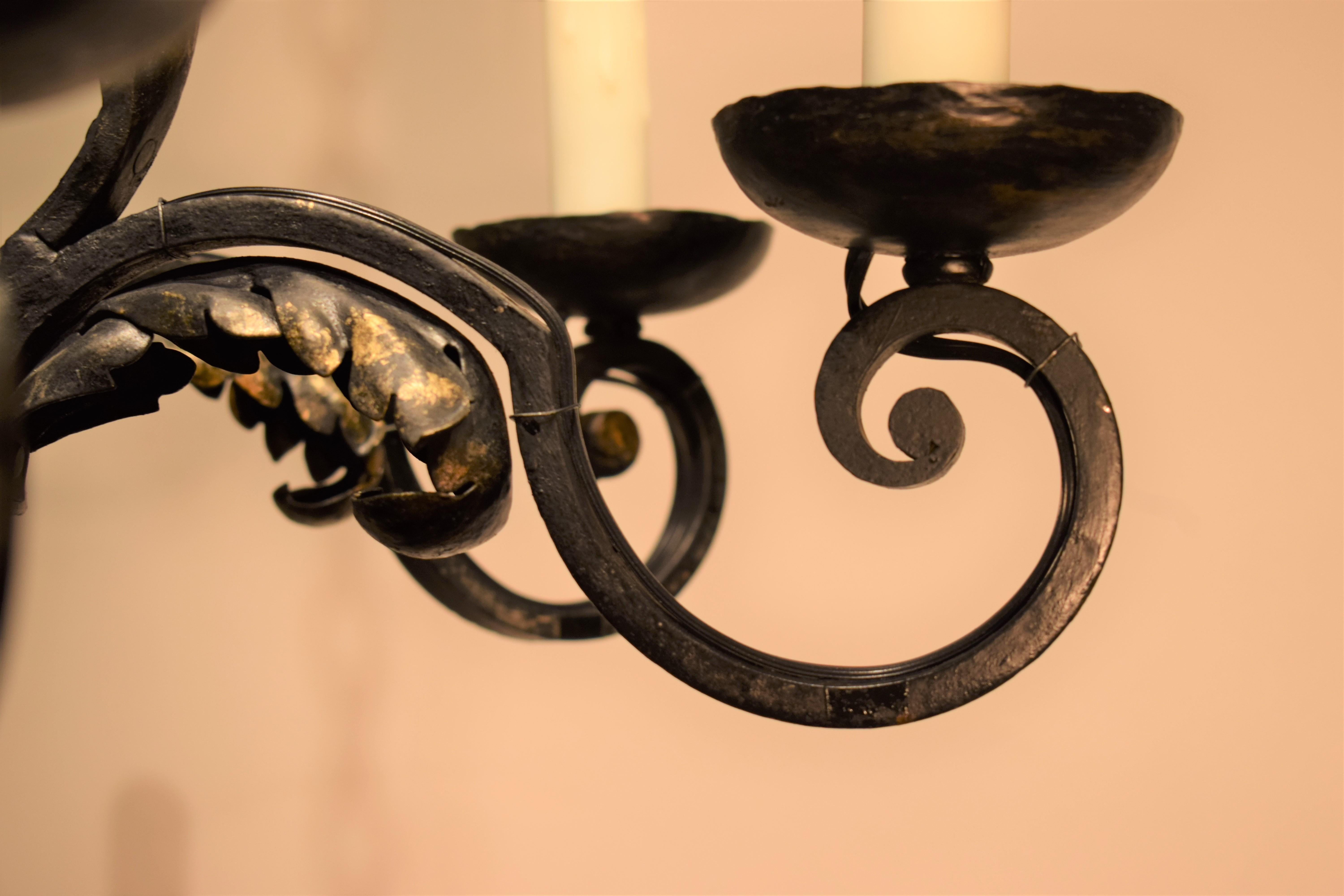 Early 20th Century Iron Chandelier For Sale