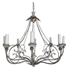 Lustre en fer au fini délavé blanc par Miamar Home