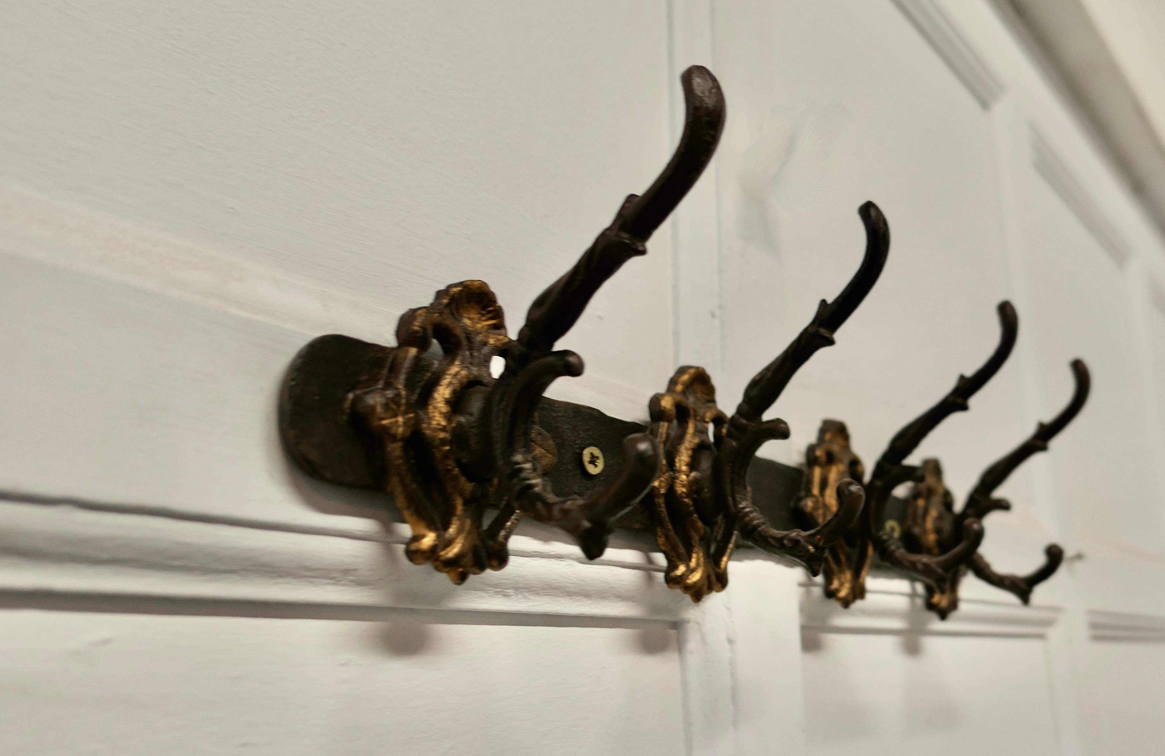 Mid-20th Century Iron Coat Hooks, Wall Rack For Sale