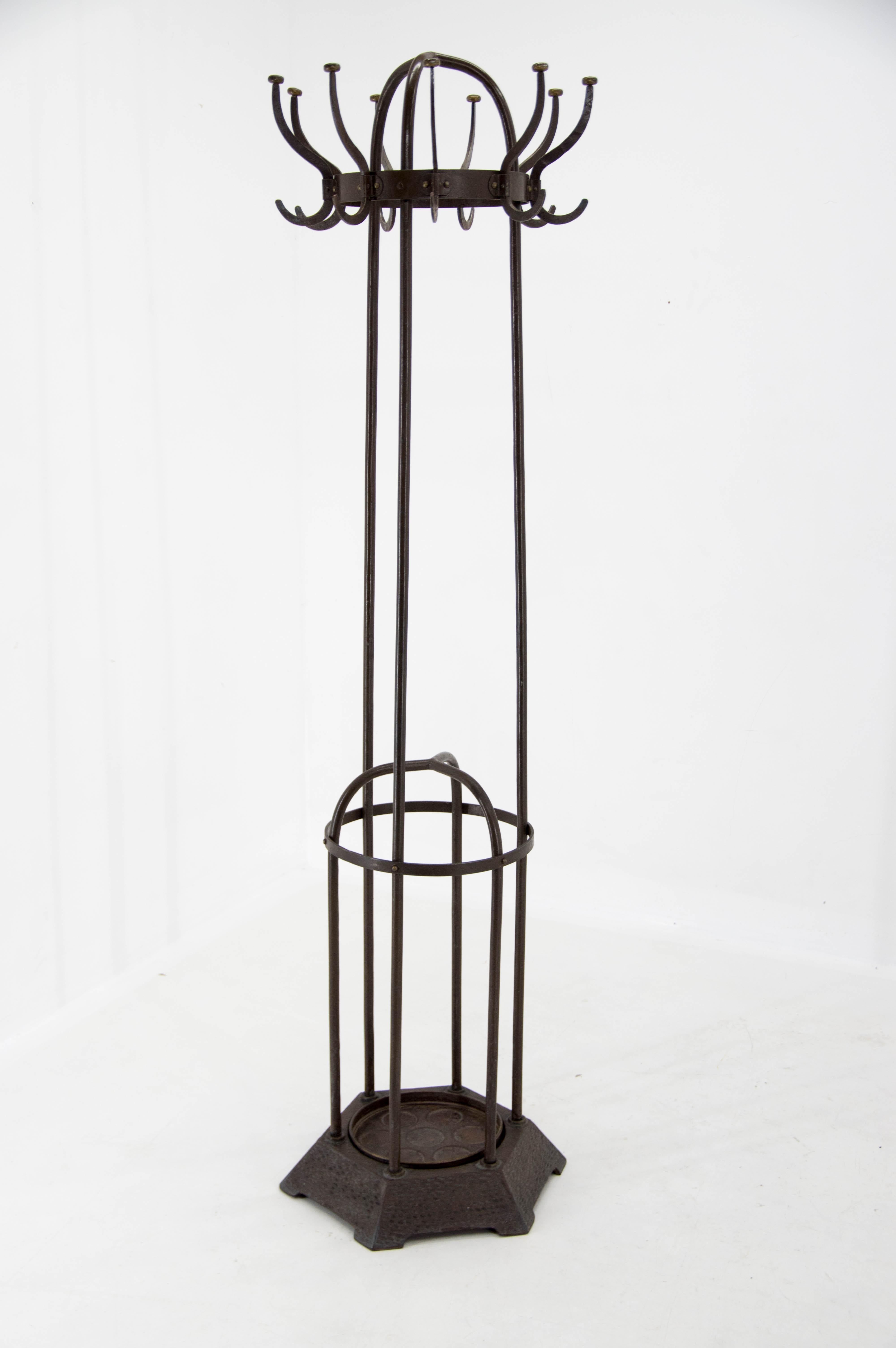 Art Nouveau Iron Coat Rack by Koloman Moser, Wiener Werkstatte, 1900s For Sale