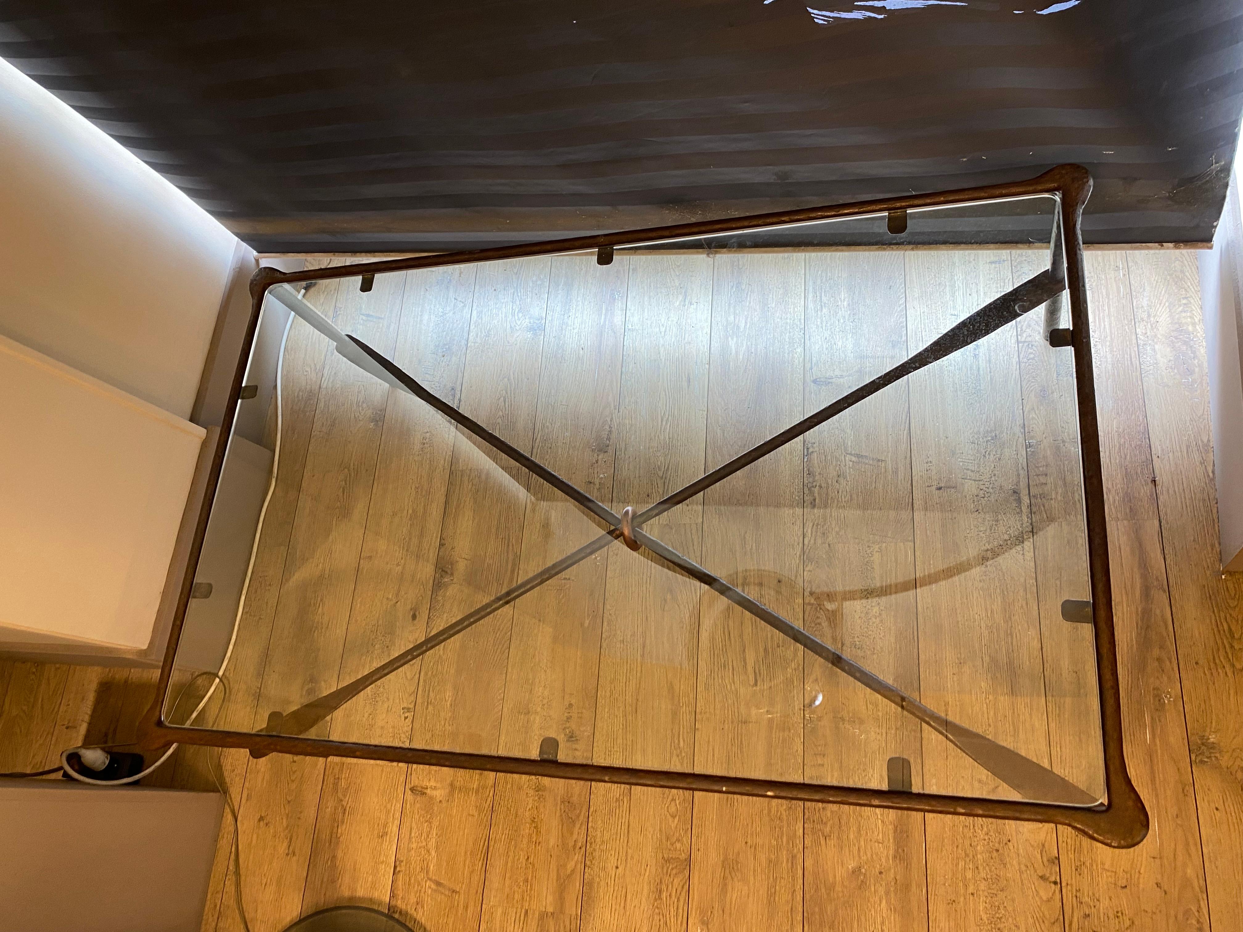 Iron coffee table, Giacometti style, 20th 3