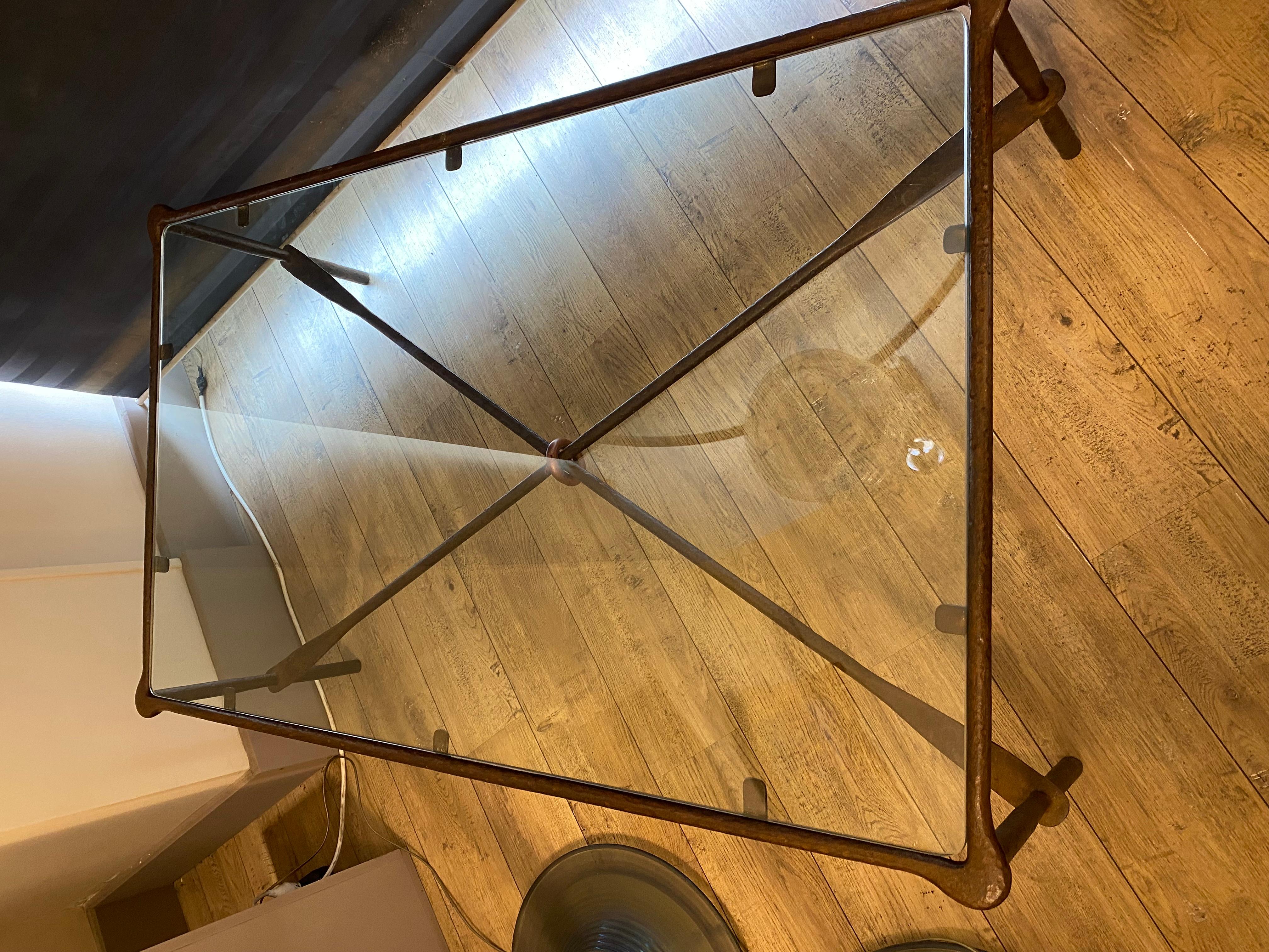 Iron coffee table, Giacometti style, 20th 12