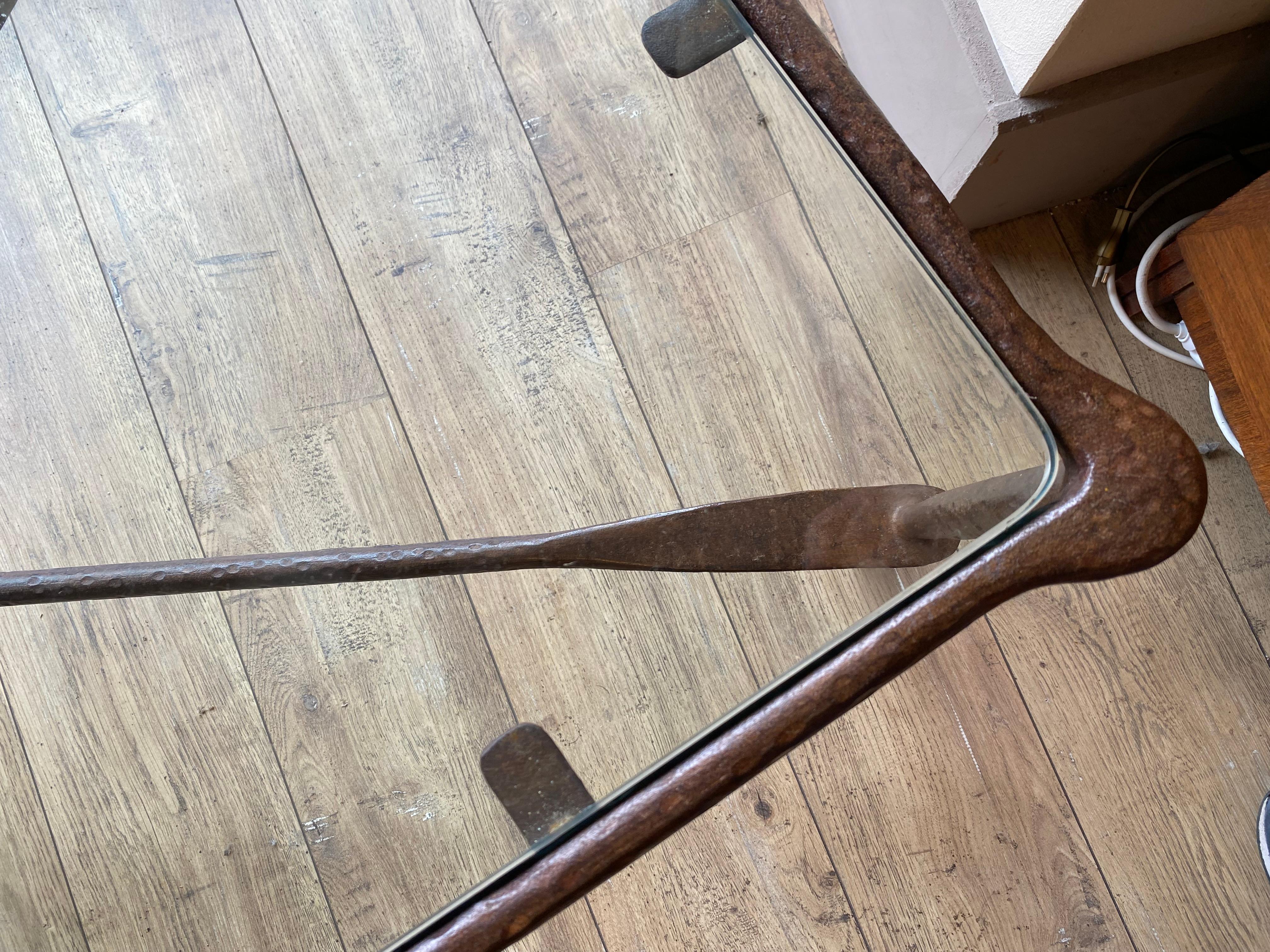 Metal Iron coffee table, Giacometti style, 20th
