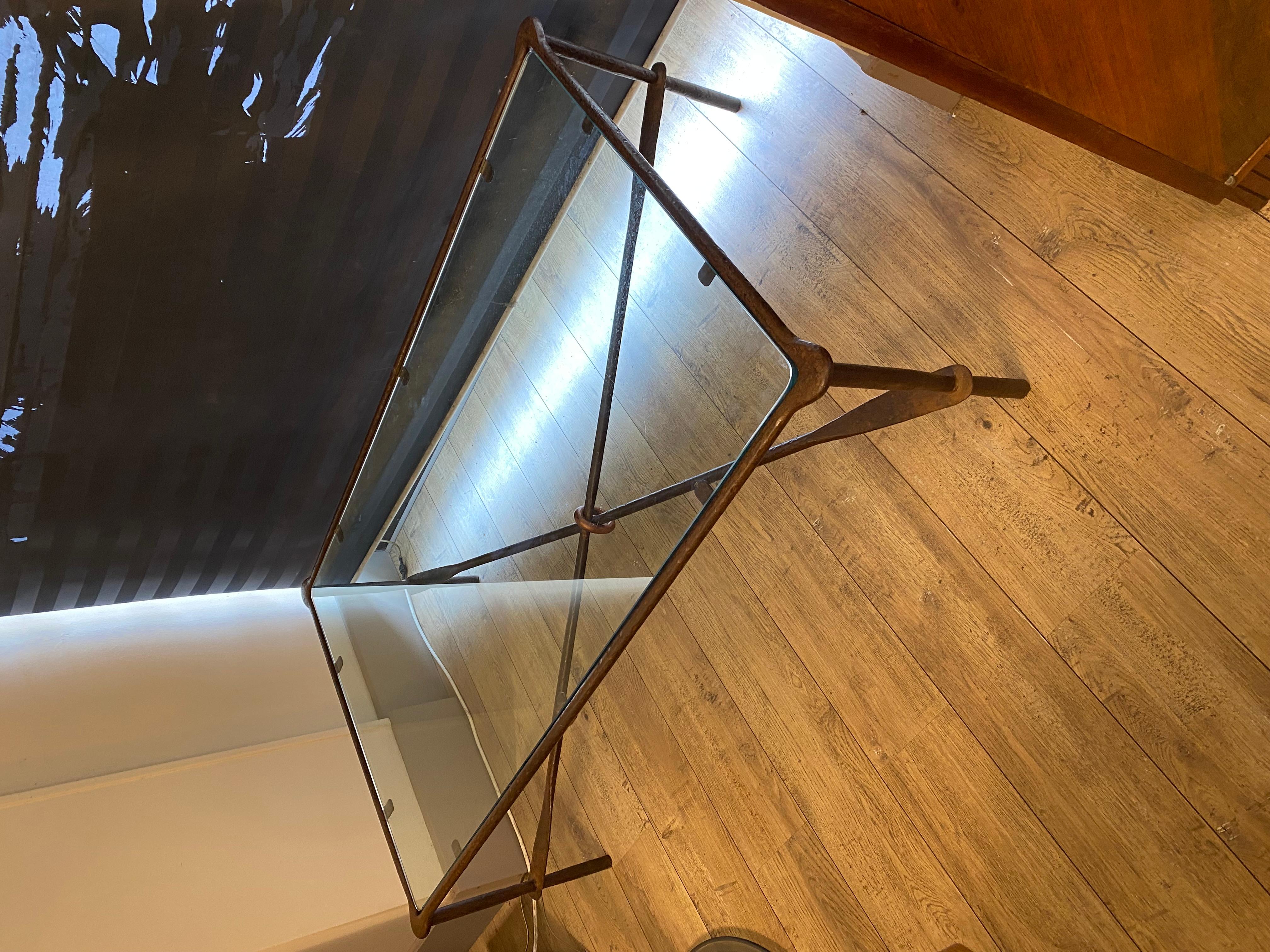 Iron coffee table, Giacometti style, 20th 2