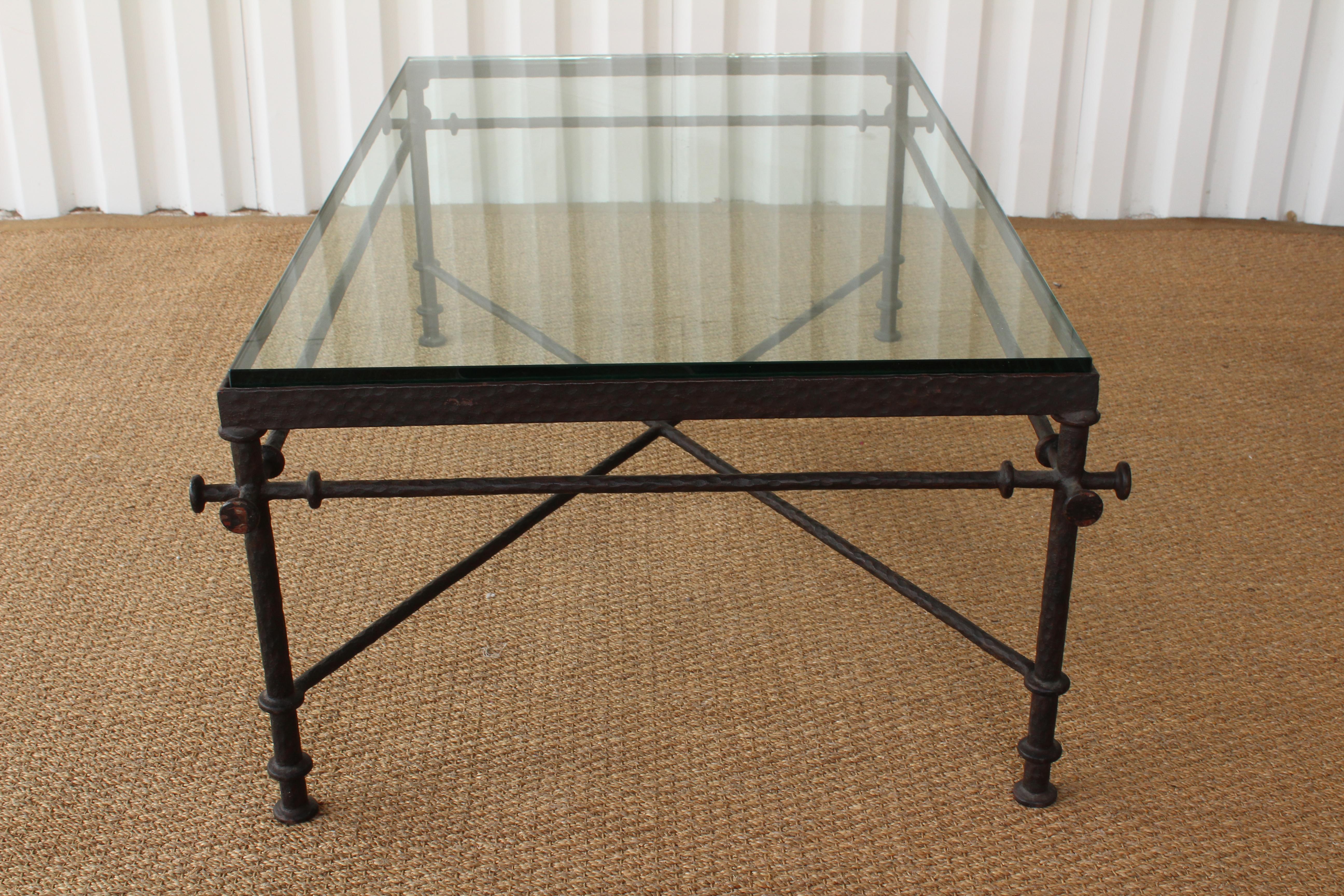 Amsterdam School Iron Coffee Table in the Style of Diego Giacometti, Italy, 1960s