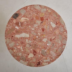 Iron Coffee Table with Brecciated Marble Top, France 1940s