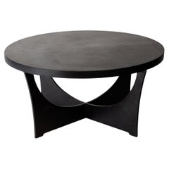 Iron Coffee Table with Ebonized Limestone Top