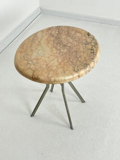 Iron Coffee Table With Marble Top, Made in Italy 1960s