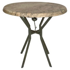 Tavolino in ferro con piano in marmo, Made in Italy anni '60
