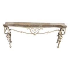 Iron Console with Stone Top