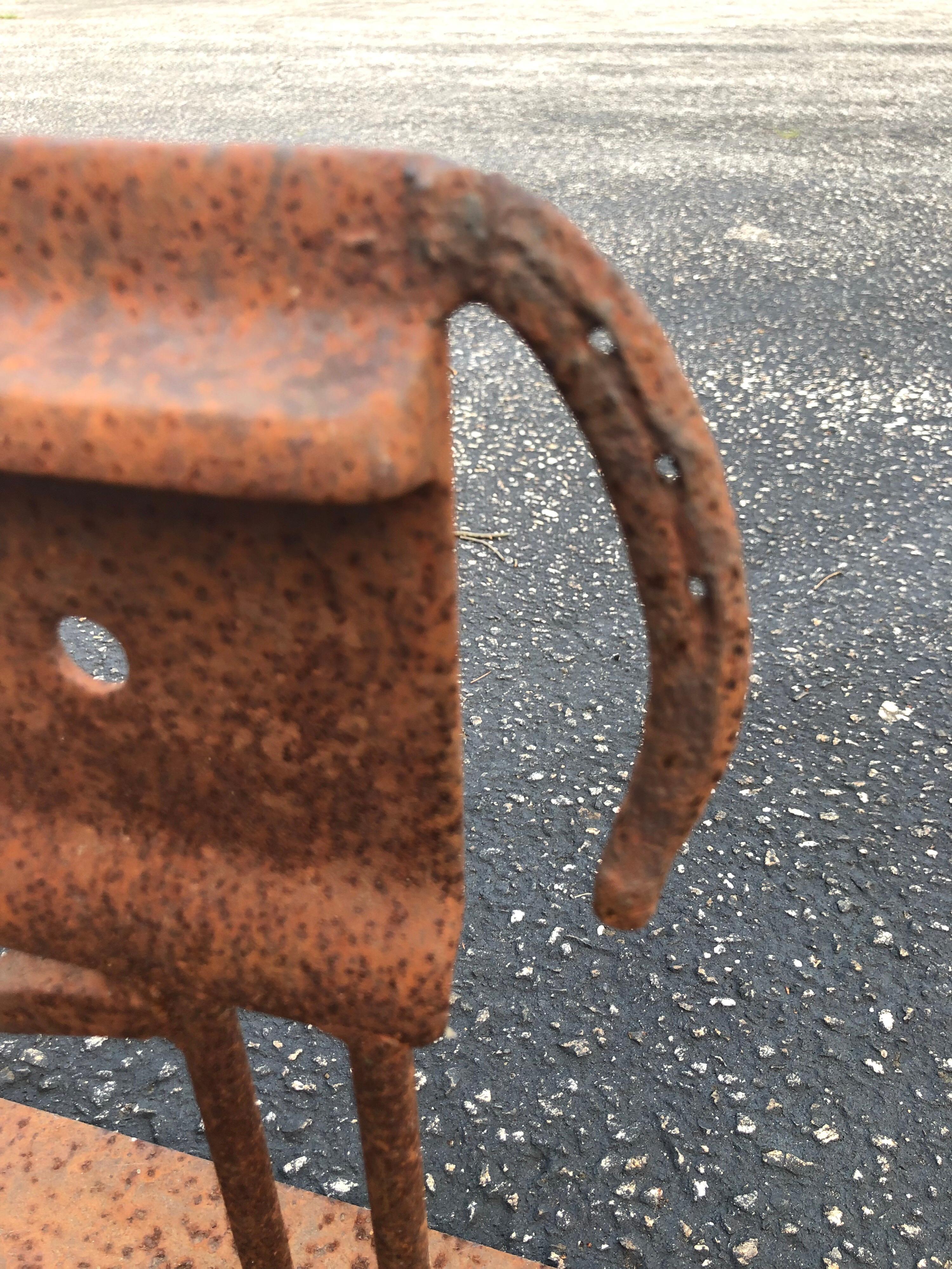 Iron Cow Sculpture Signed Heiss 2