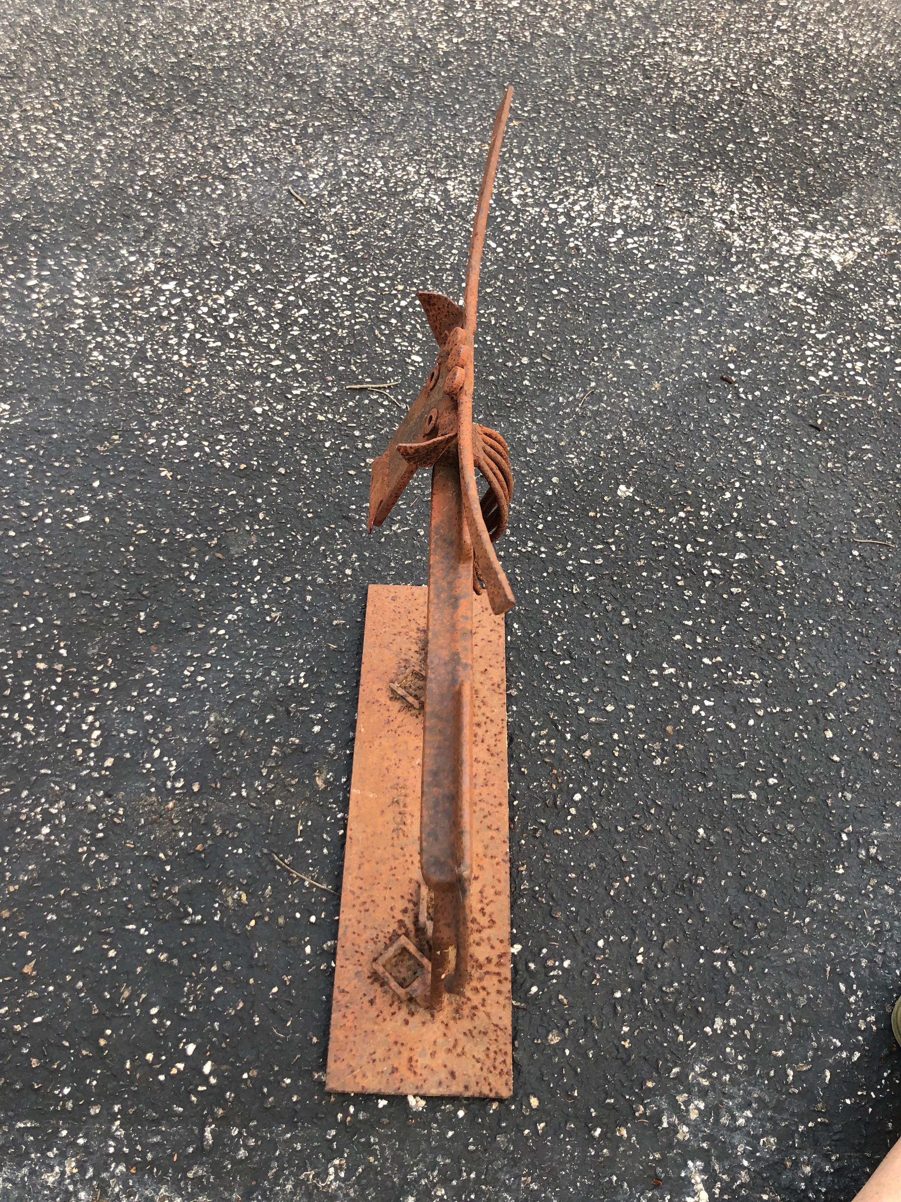 Iron Cow Sculpture Signed Heiss 7