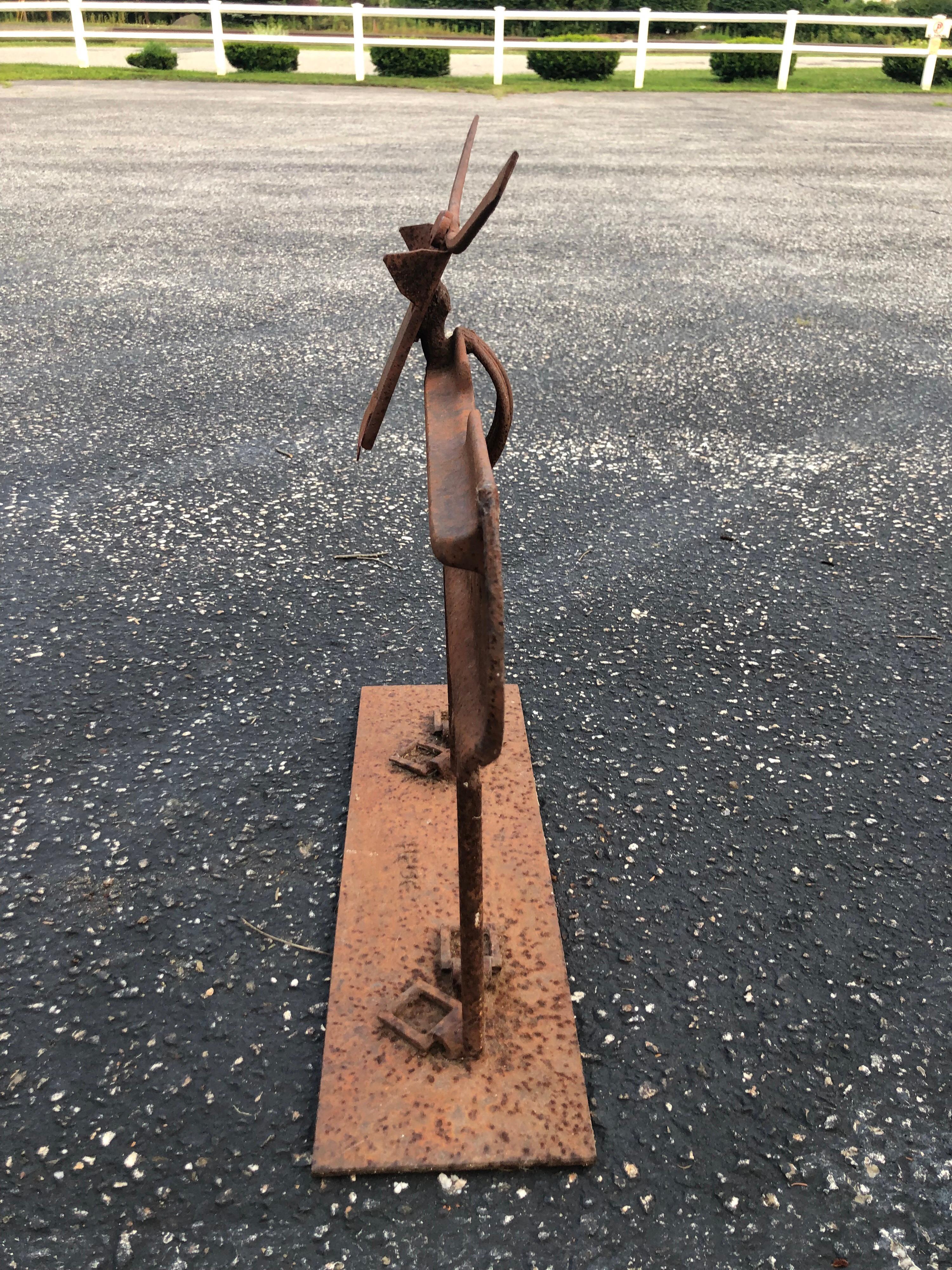 Iron Cow Sculpture Signed Heiss 12