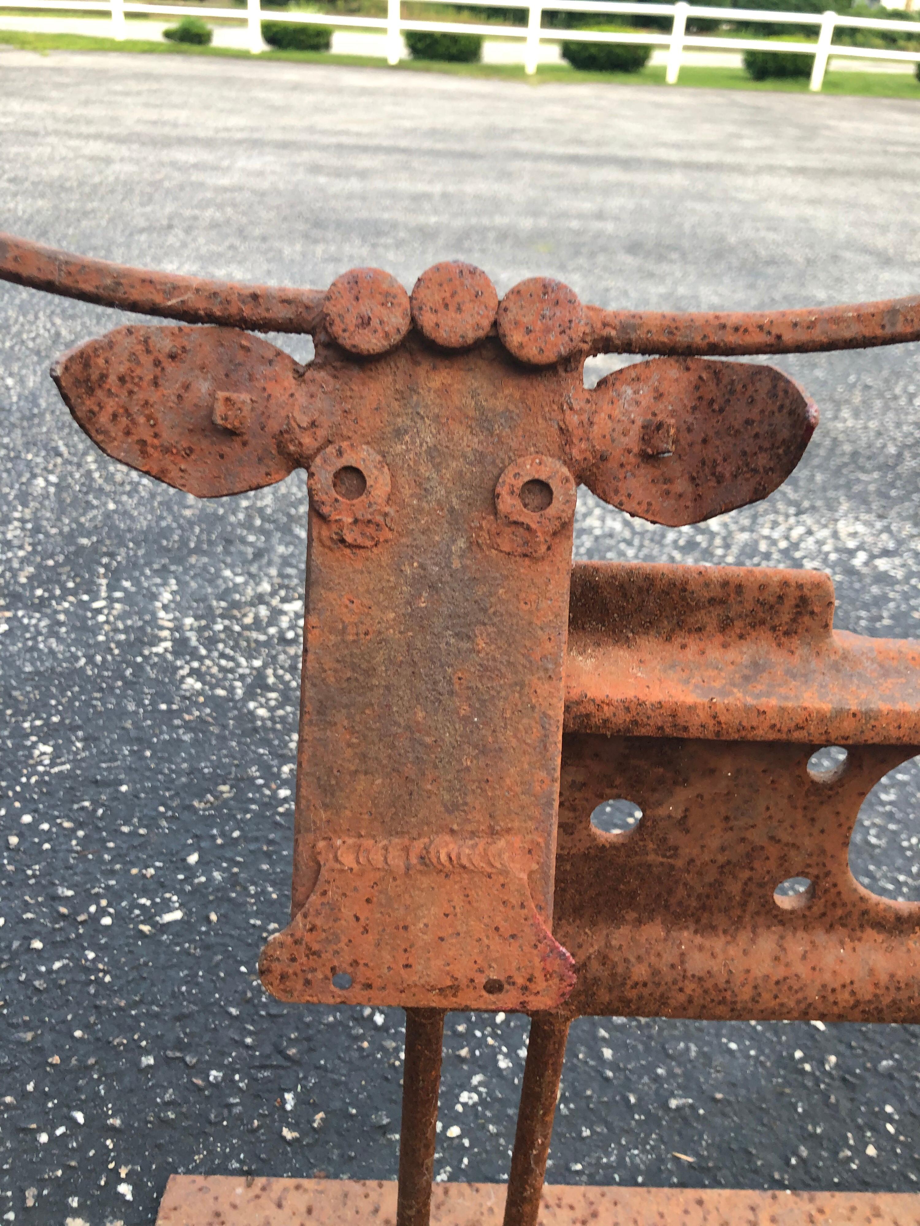 scrap metal cow