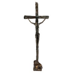 Iron Crucifix Sculpture In The Style Of Regardt Van De Meulen