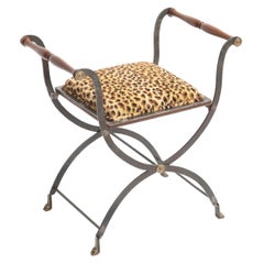 Iron Curule Campaign Stool with Accents of Brass