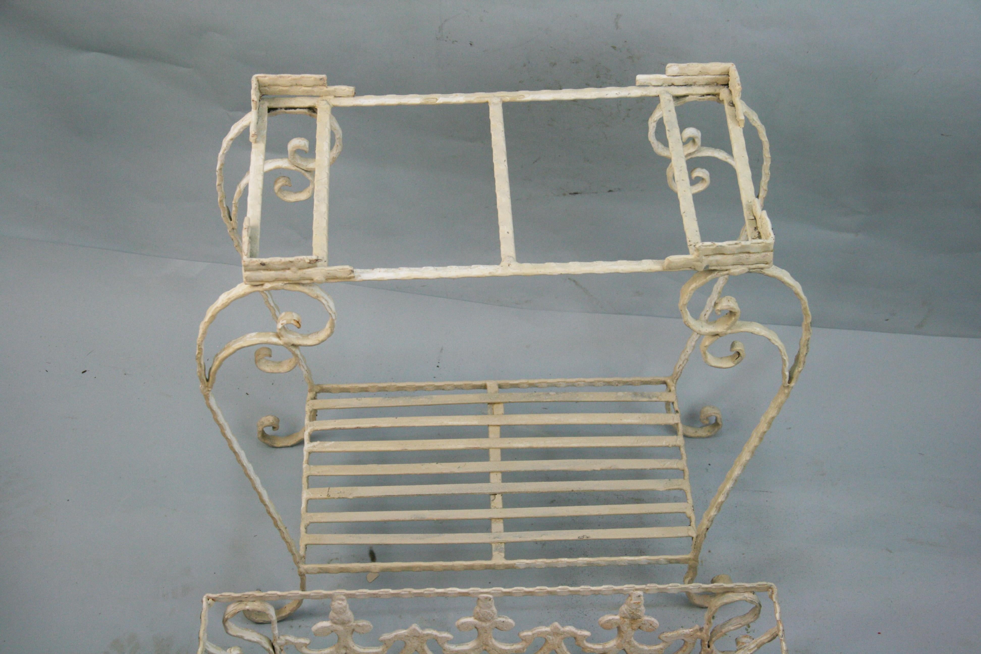 Iron Decorative Two Level Garden Plant Stand For Sale 2