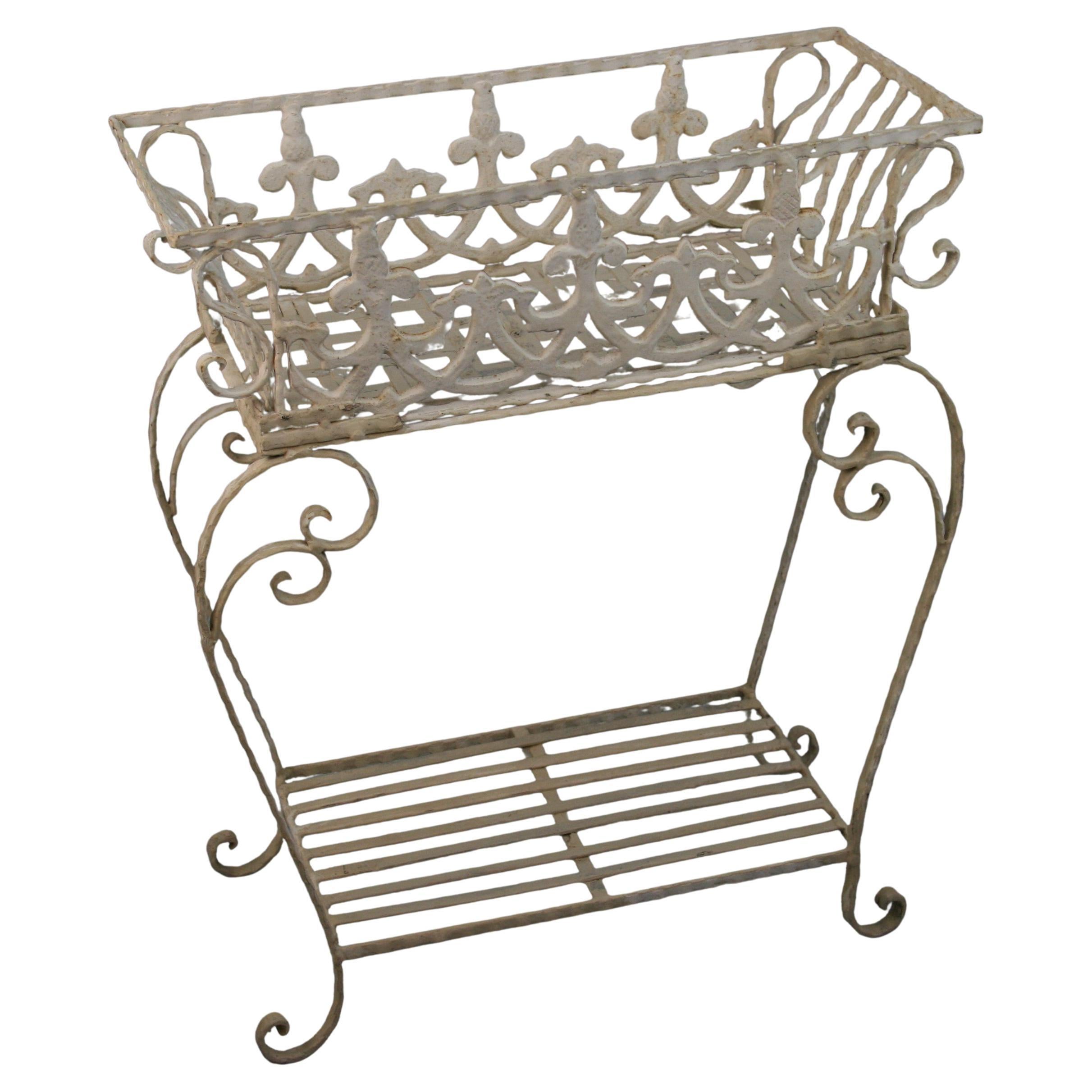 Iron Decorative Two Level Garden Plant Stand For Sale