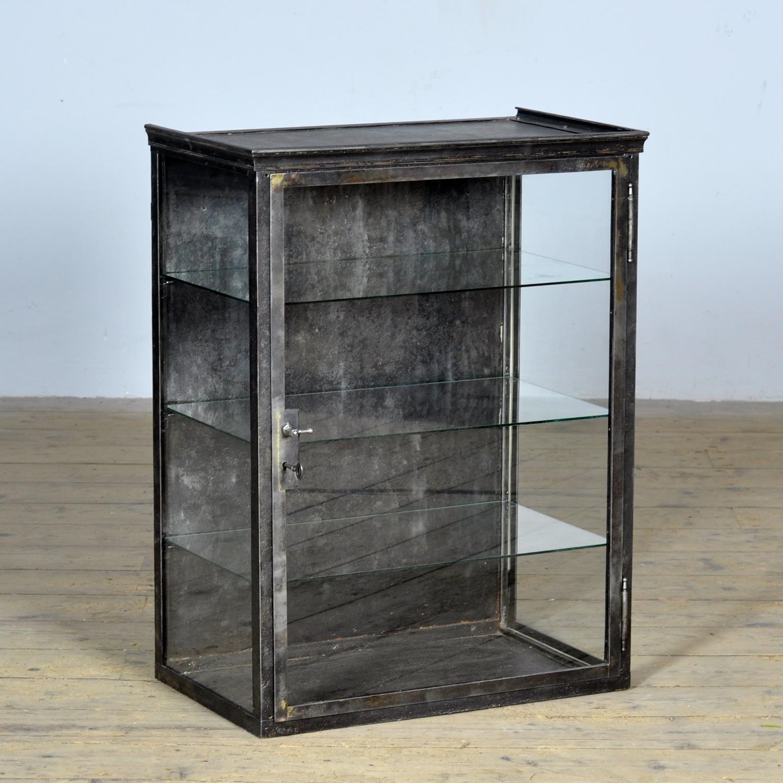 Industrial Iron display cabinet, circa 1920 For Sale