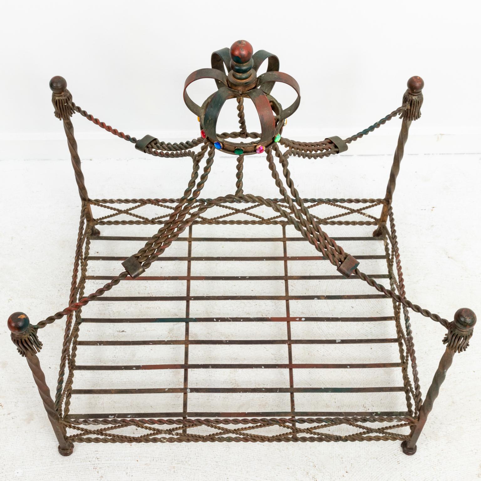 Late 20th Century Iron Dog Bed