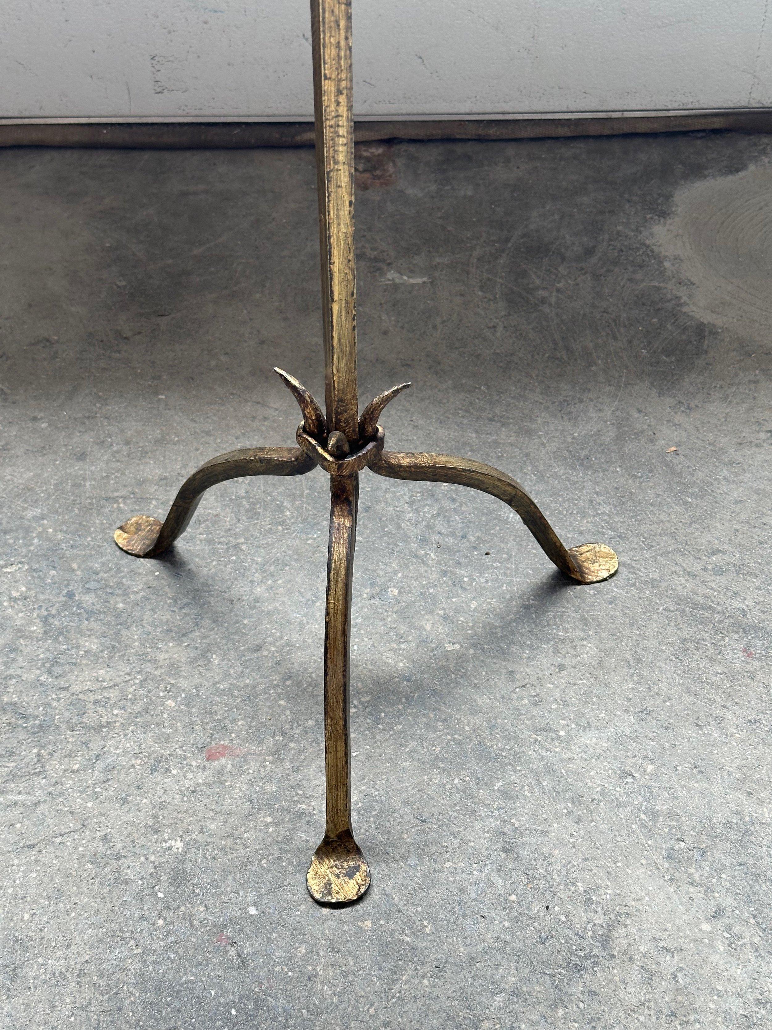 Spanish Iron Drinks Table with Gold Patina For Sale